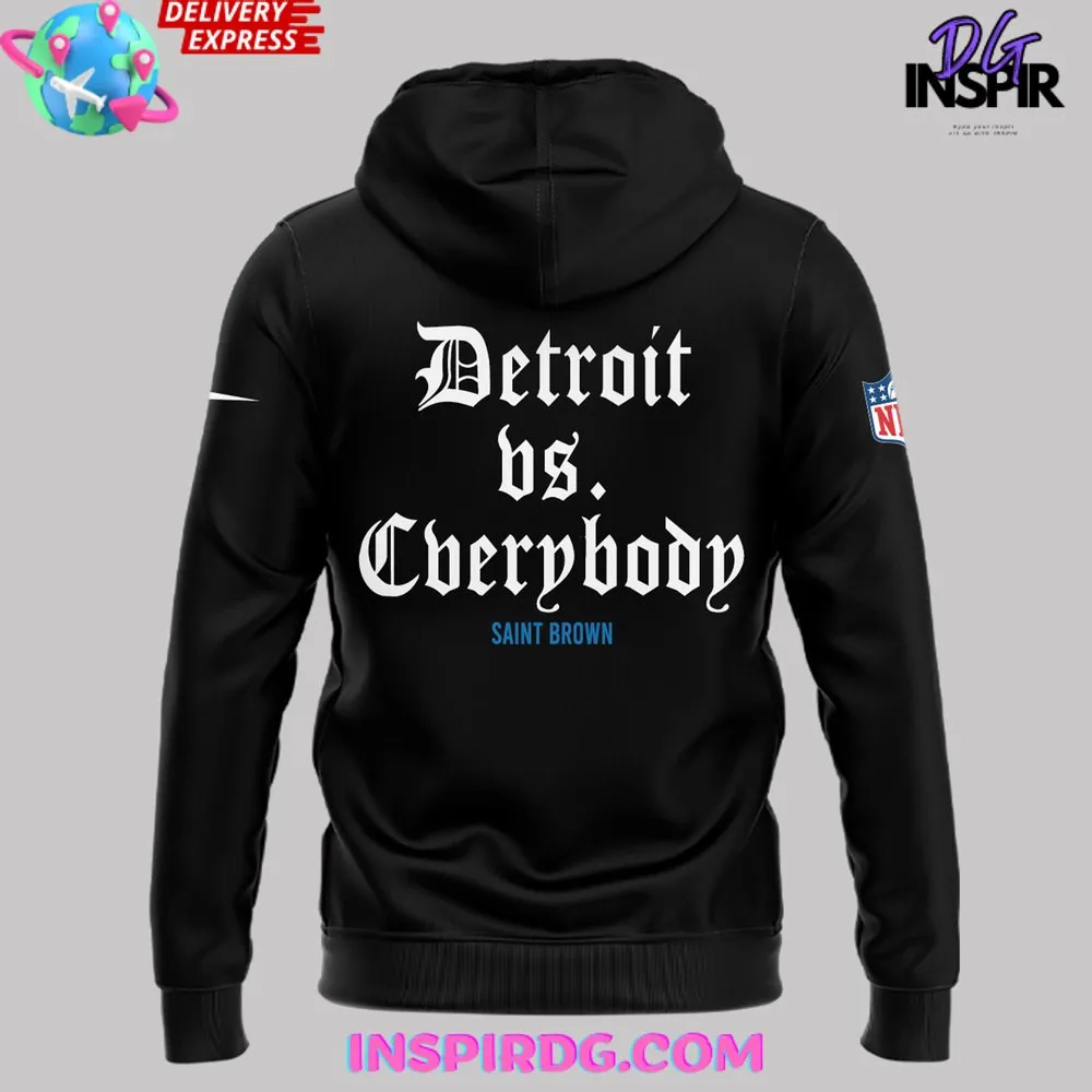 -Detroit vs Everybody Saint Brown Black Hoodie