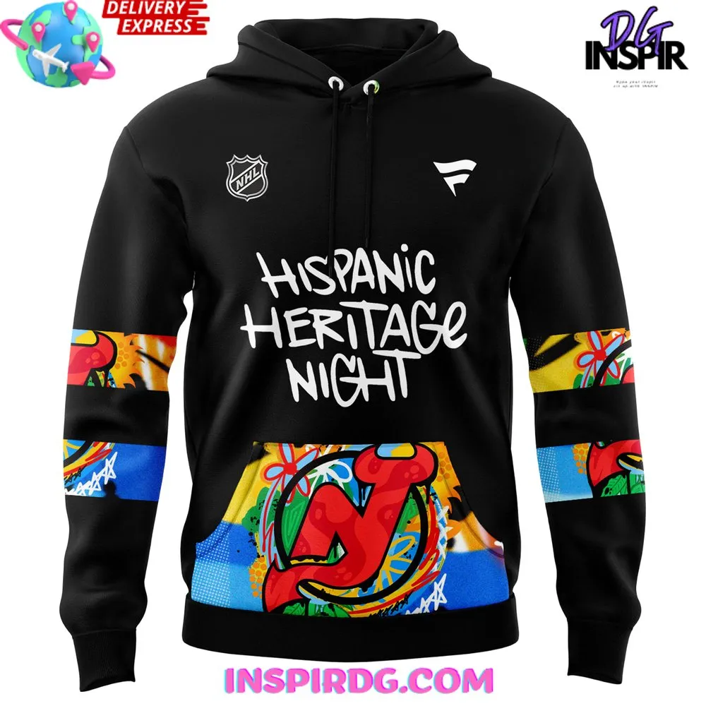 -New Jersey Devils Hispanic Heritage Night 2024 Black Hoodie