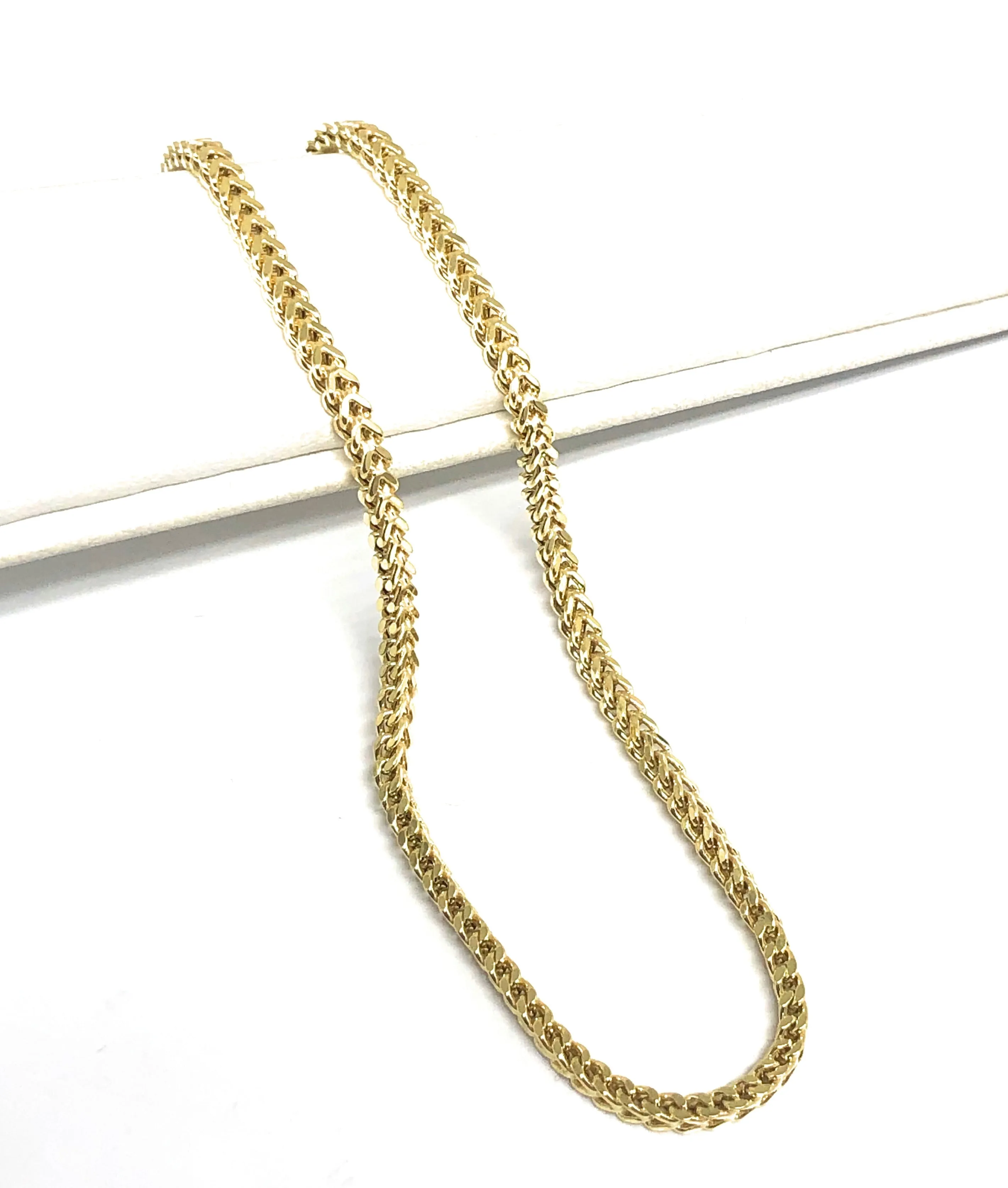 10k Solid Gold Yellow Franco Chain Braacelet / Anklet 8-11 inch 1.8mm