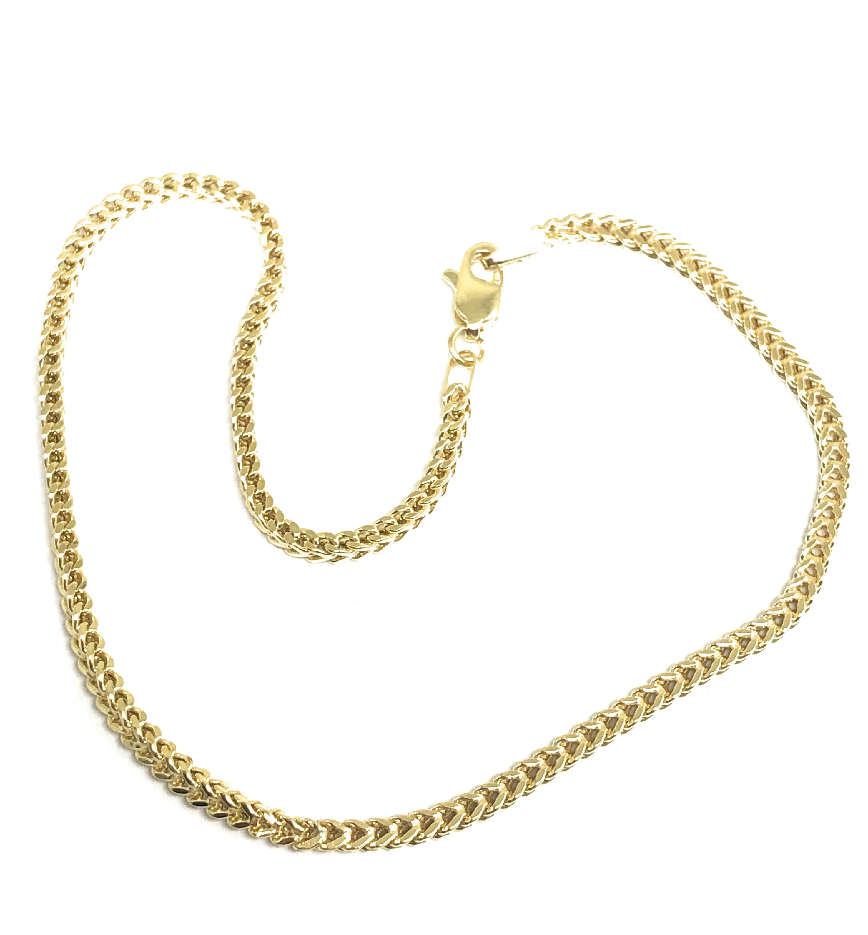 10k Solid Gold Yellow Franco Chain Braacelet / Anklet 8-11 inch 1.8mm