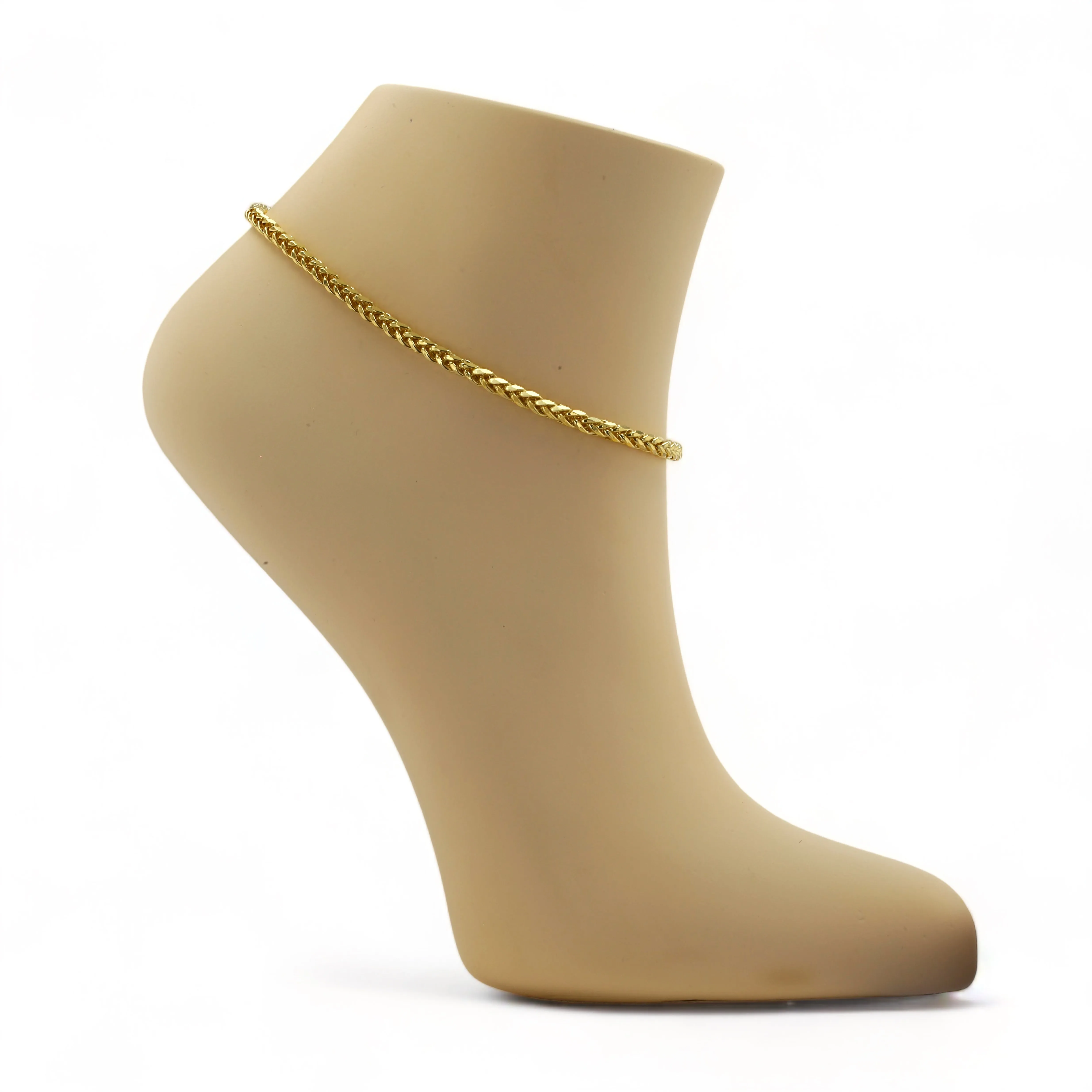 10K Yellow Gold Palm Anklet Bracelet-226761