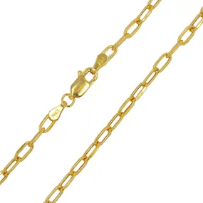 10K Yellow Gold Paper Clip Anklet Bracelet-226749