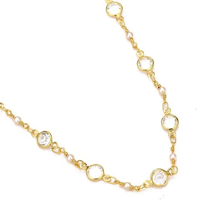 14k Gold Filled Pearl Anklet