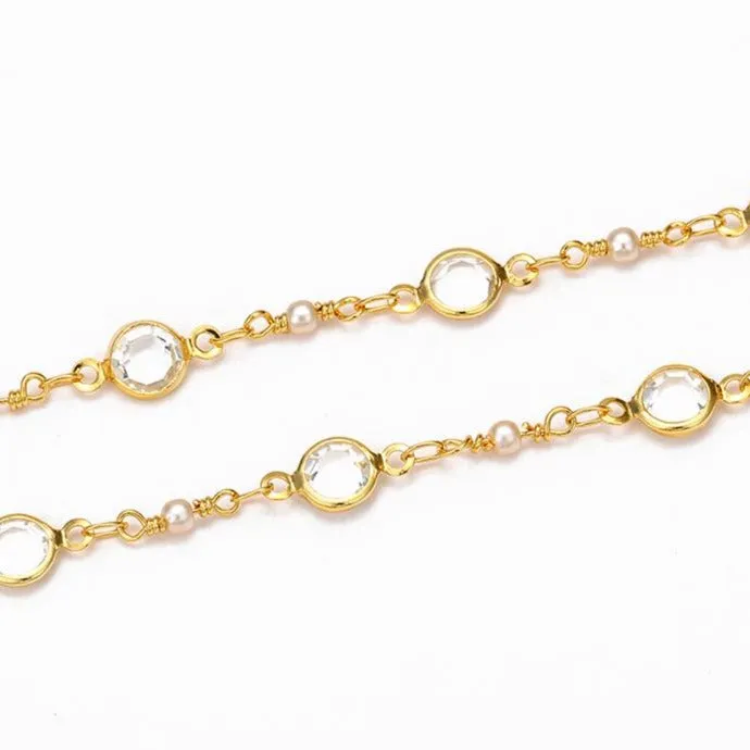 14k Gold Filled Pearl Anklet