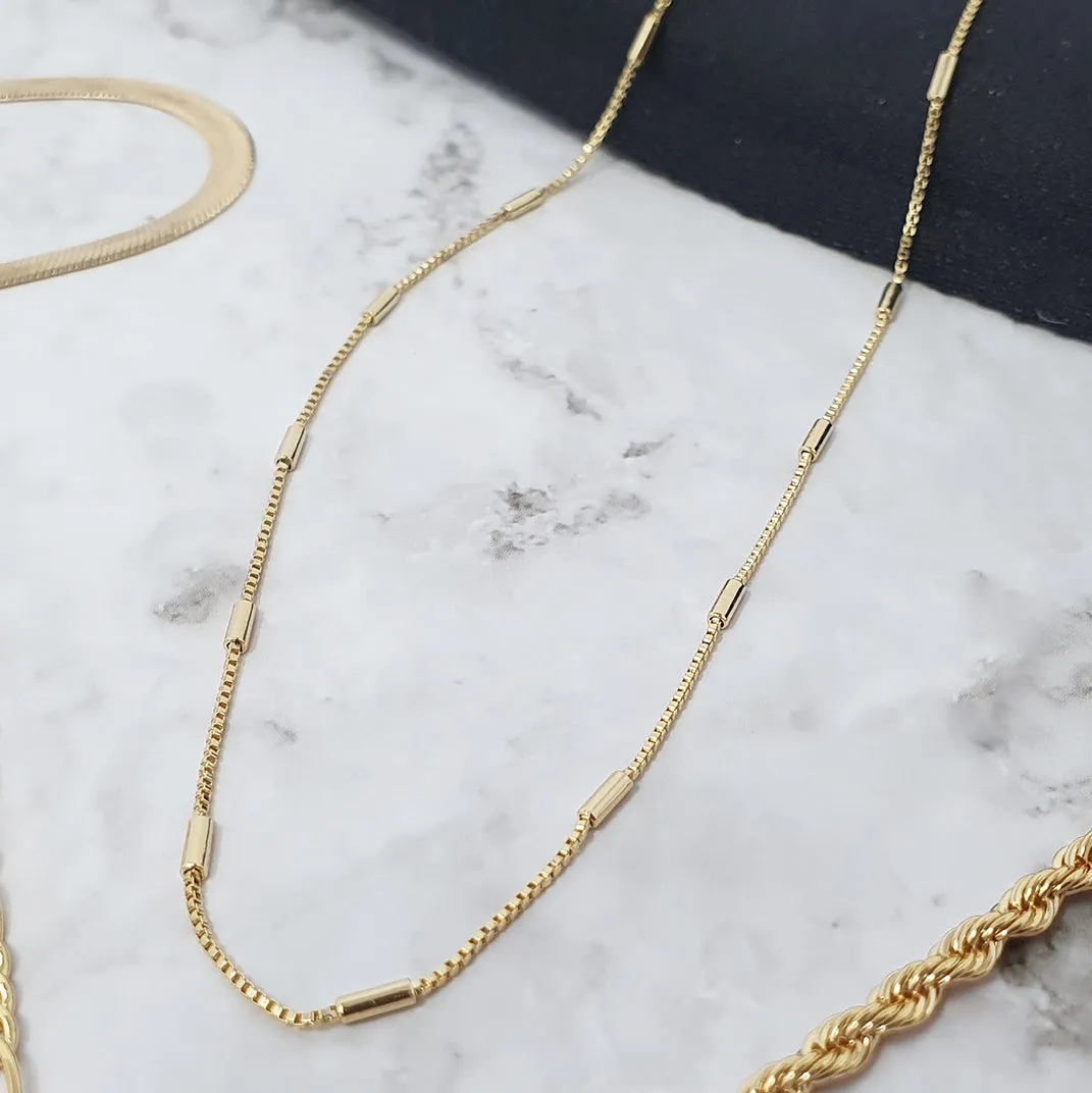 18ct Gold Plated Morse Chain Choker