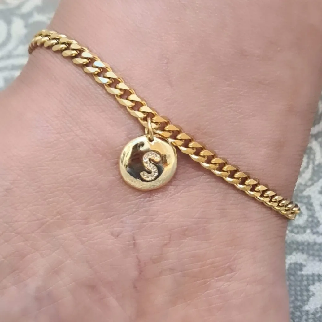 18K Gold Plated Initial Anklet