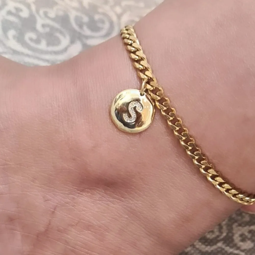 18K Gold Plated Initial Anklet