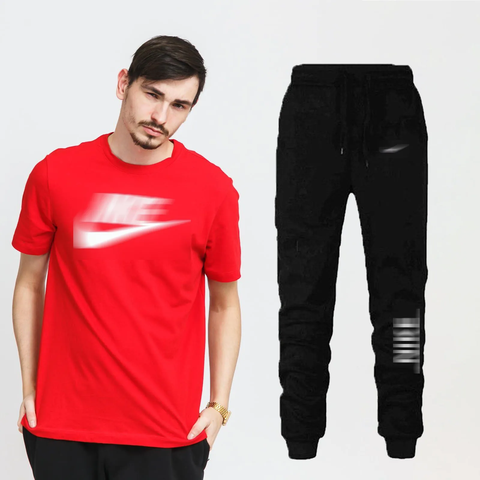 2 Pcs Men's Fashion T-Shirt & Shorts Set X1021052