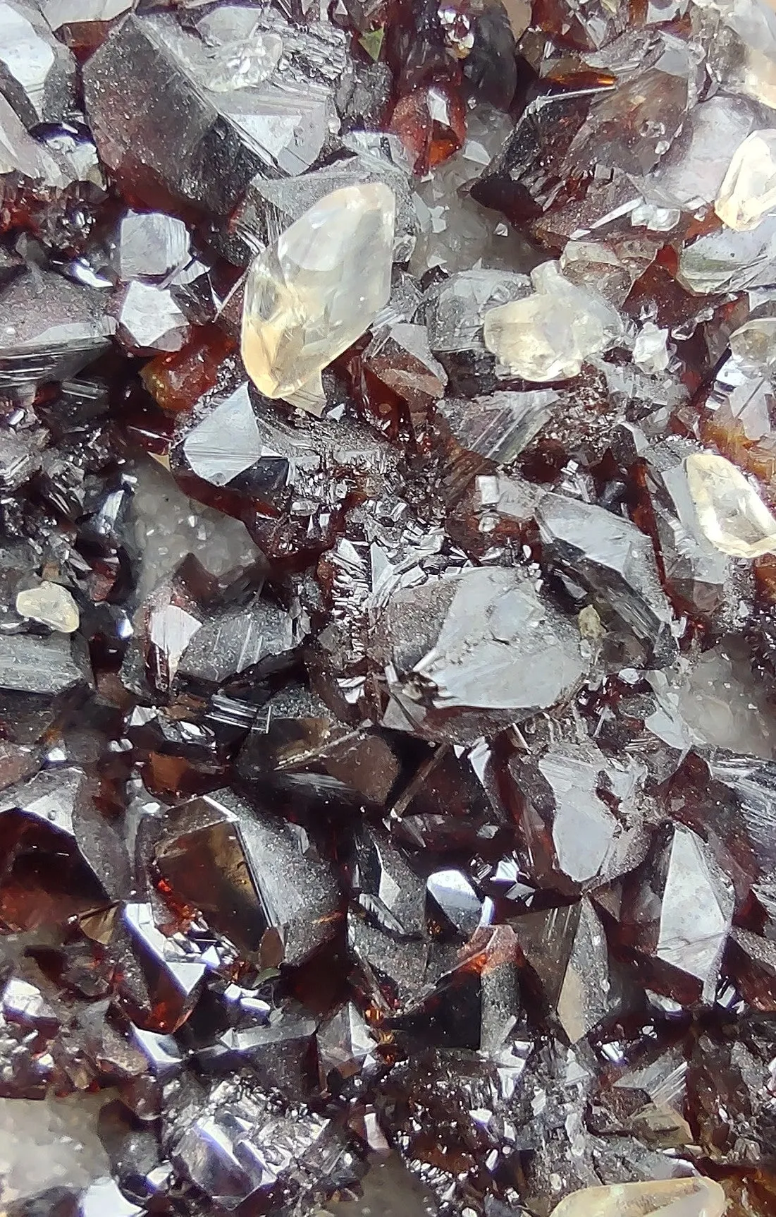 213.2 G SPHALERITE AND CALCITE CRYSTALS ON DOLOMITE