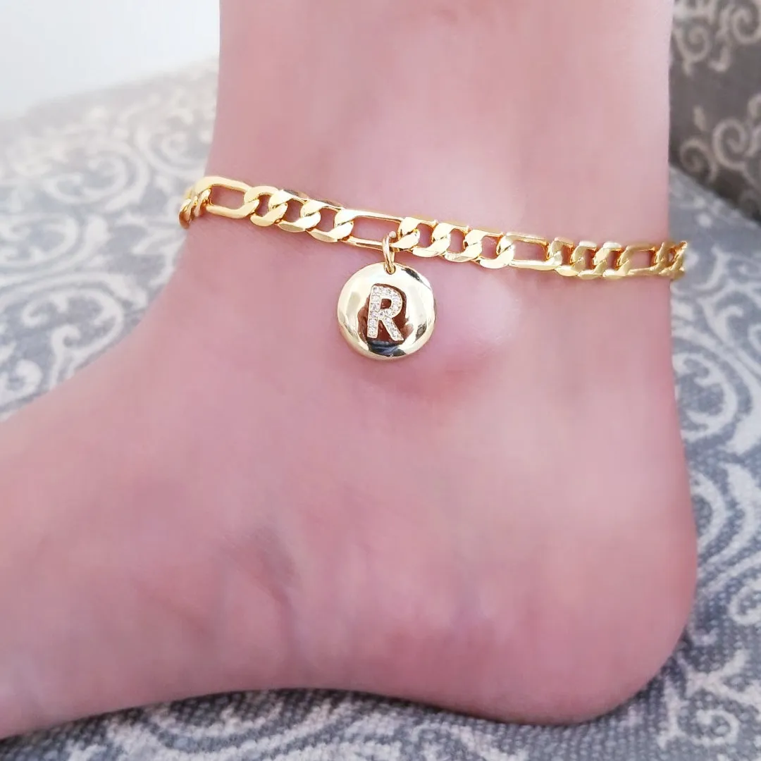 24K Gold Plated Letter Anklet