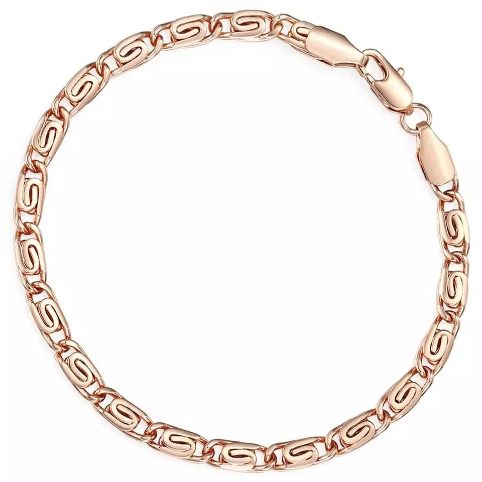 5mm Rose Gold Snail Chain Bracelet Anklet