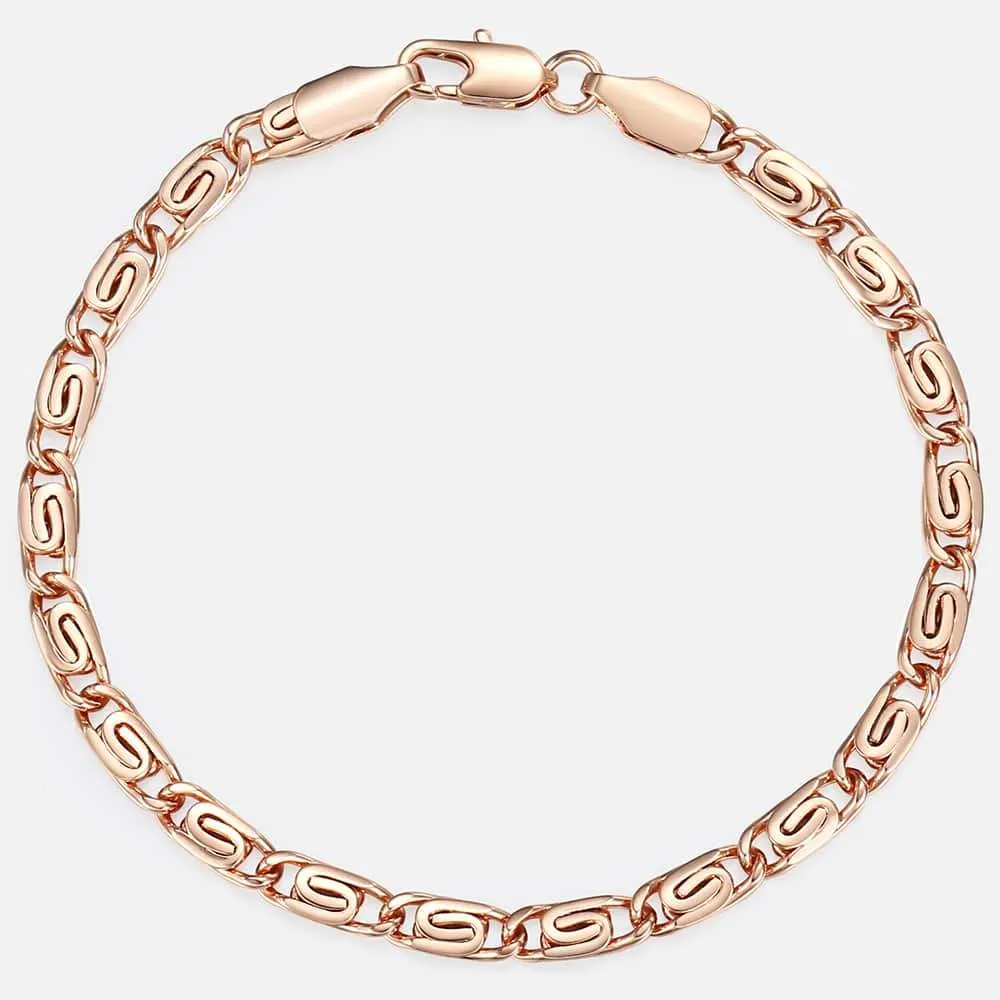 5mm Rose Gold Snail Chain Bracelet Anklet