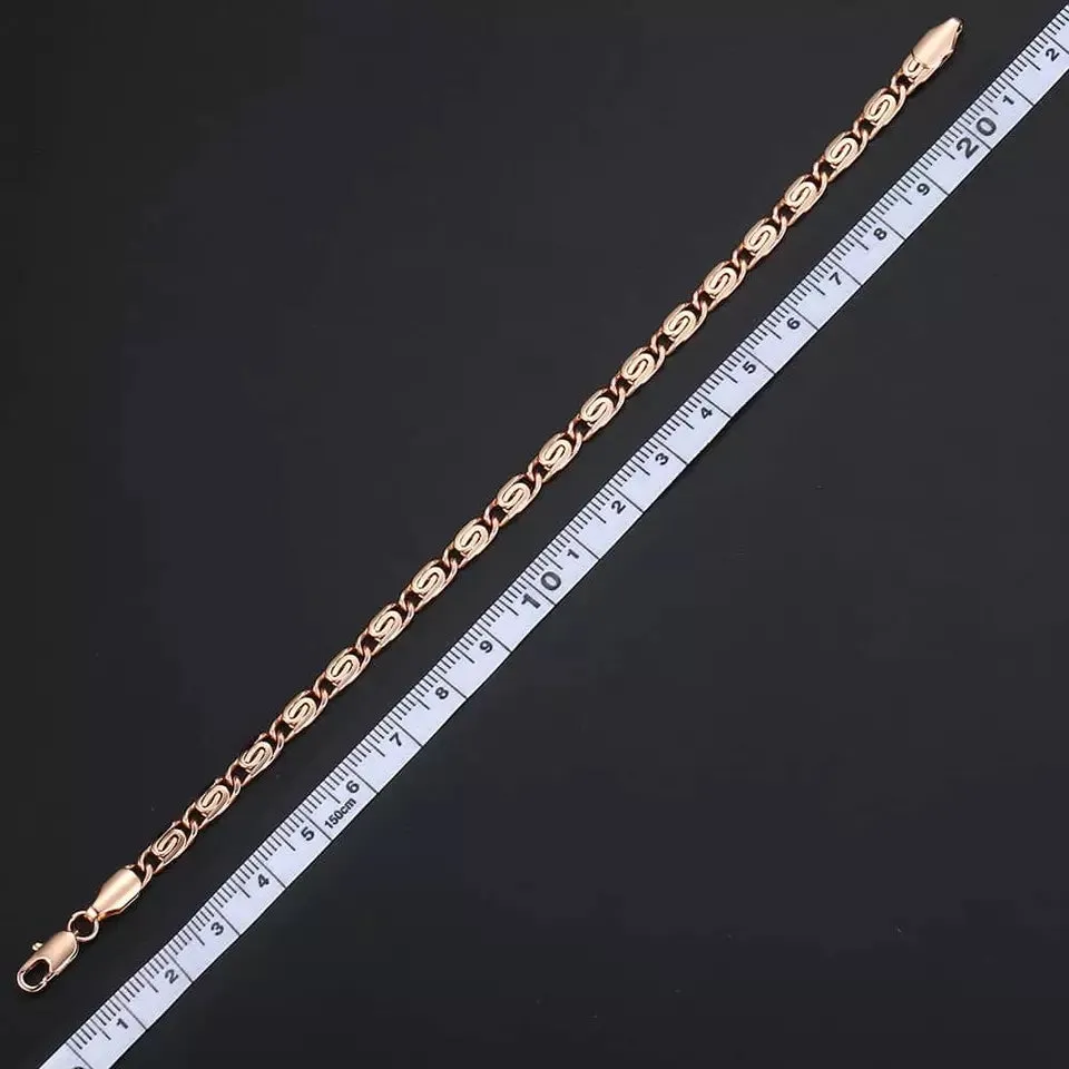 5mm Rose Gold Snail Chain Bracelet Anklet