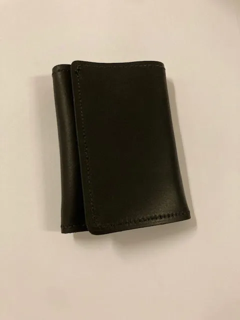 8.5 Black Leather Tri-Fold Wallet by Raven Hollow