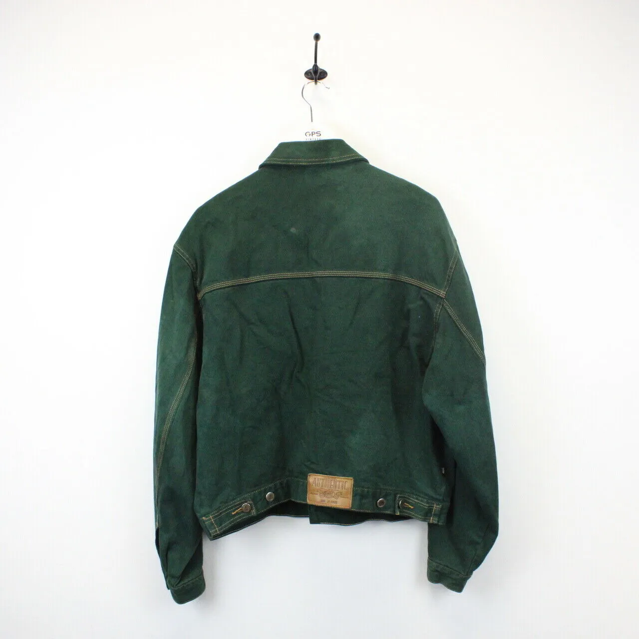 90s Denim Jacket Green | Large