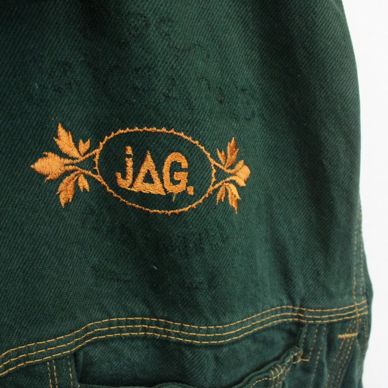 90s Denim Jacket Green | Large