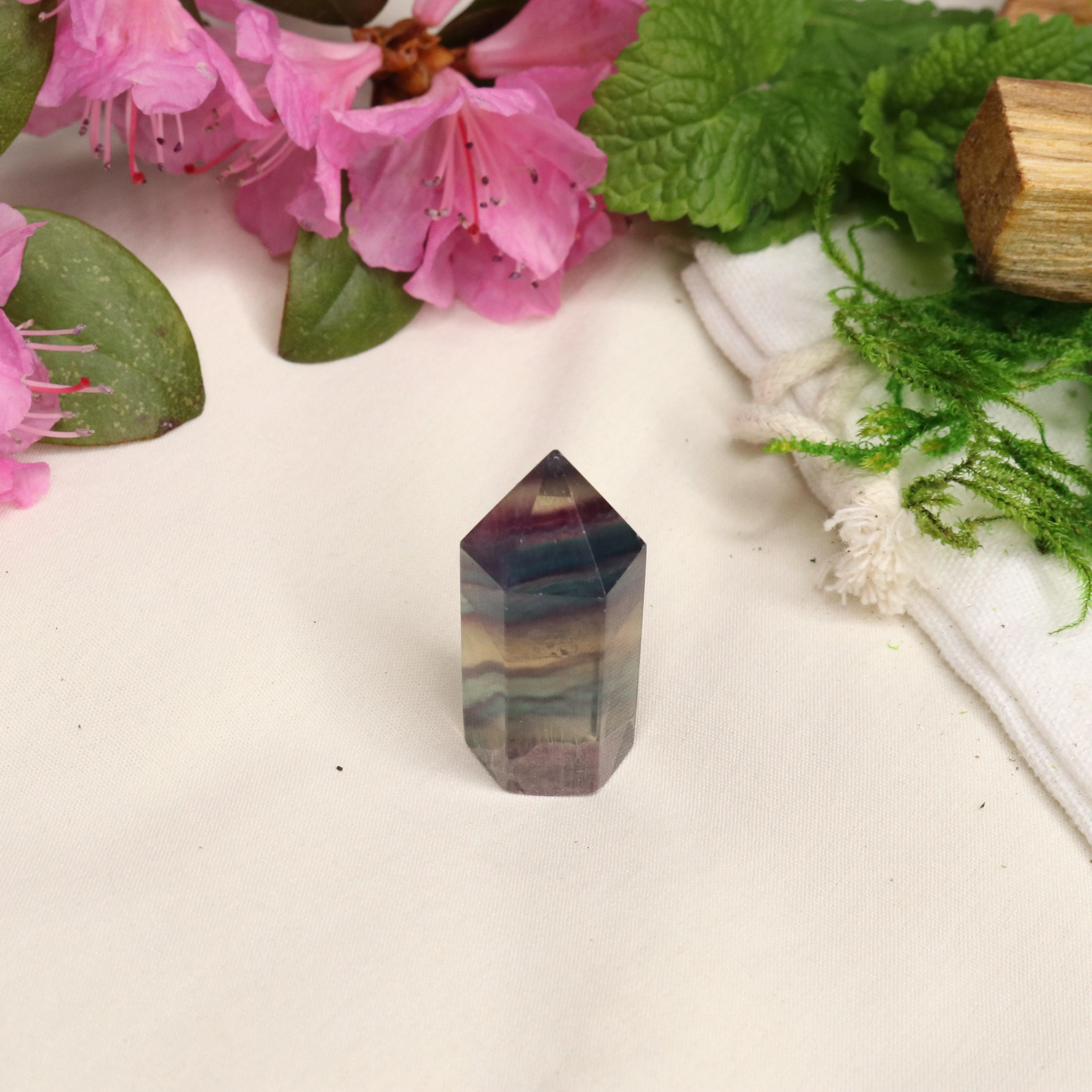 AA Grade Rainbow Fluorite Polished Mini Point #2