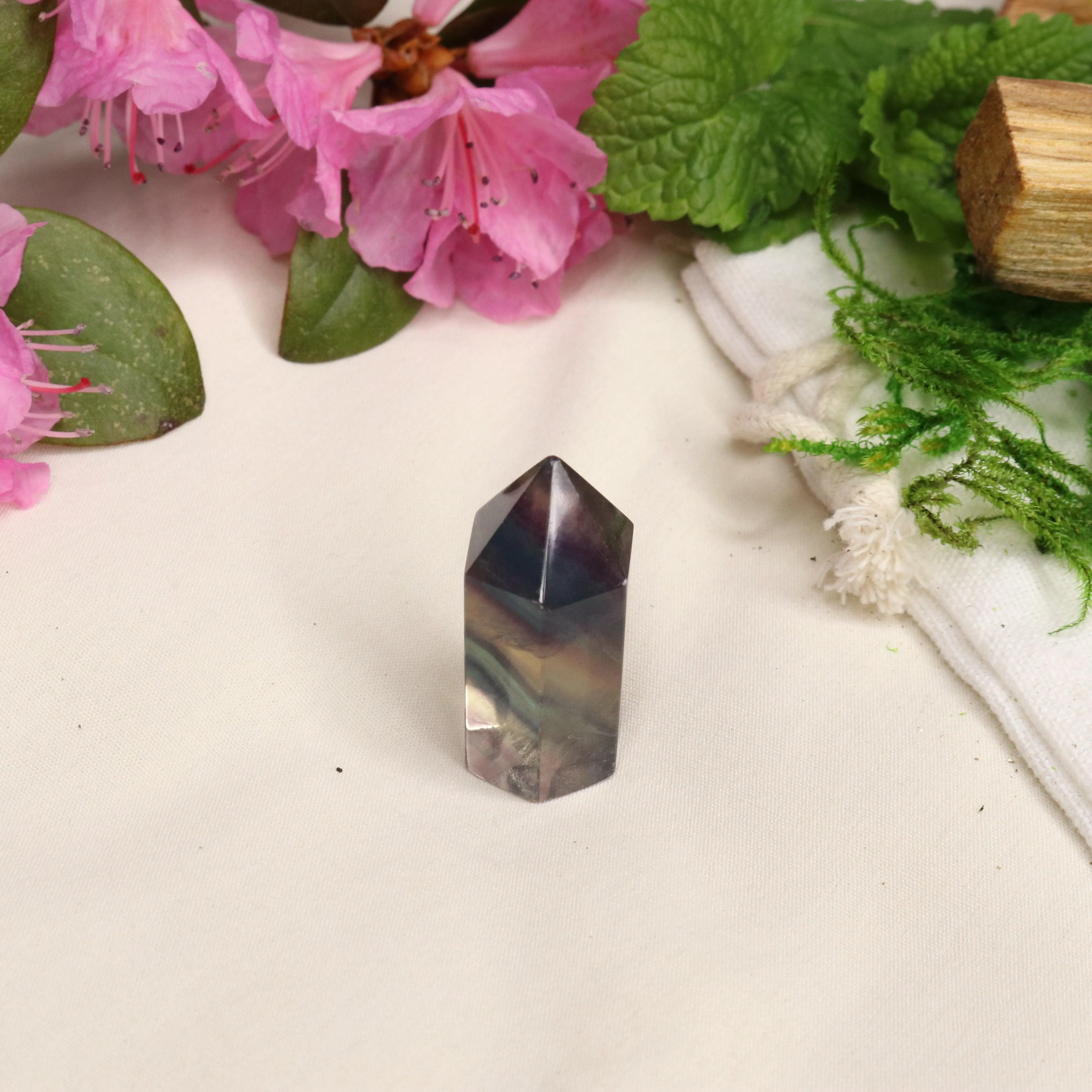 AA Grade Rainbow Fluorite Polished Mini Point #2