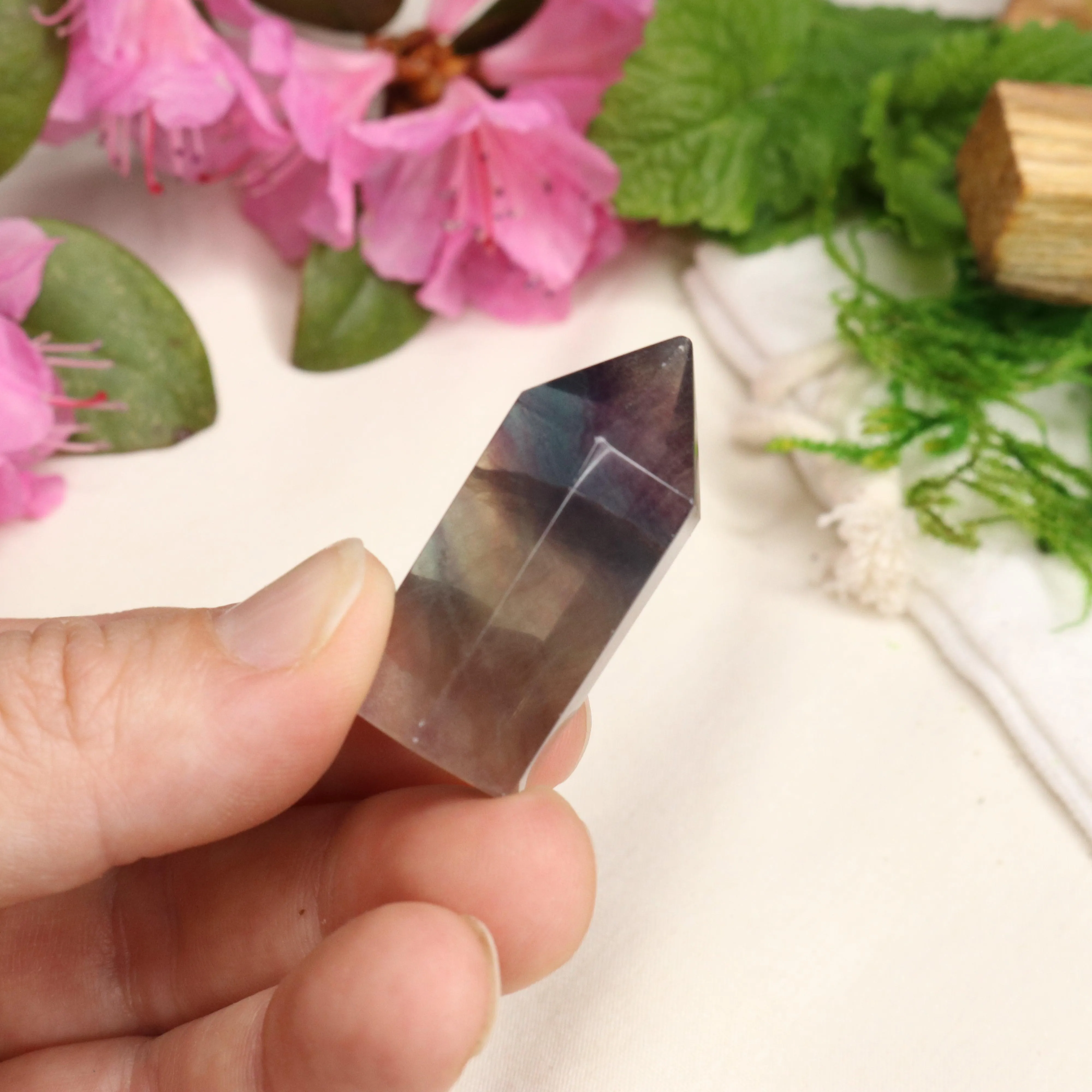 AA Grade Rainbow Fluorite Polished Mini Point #2