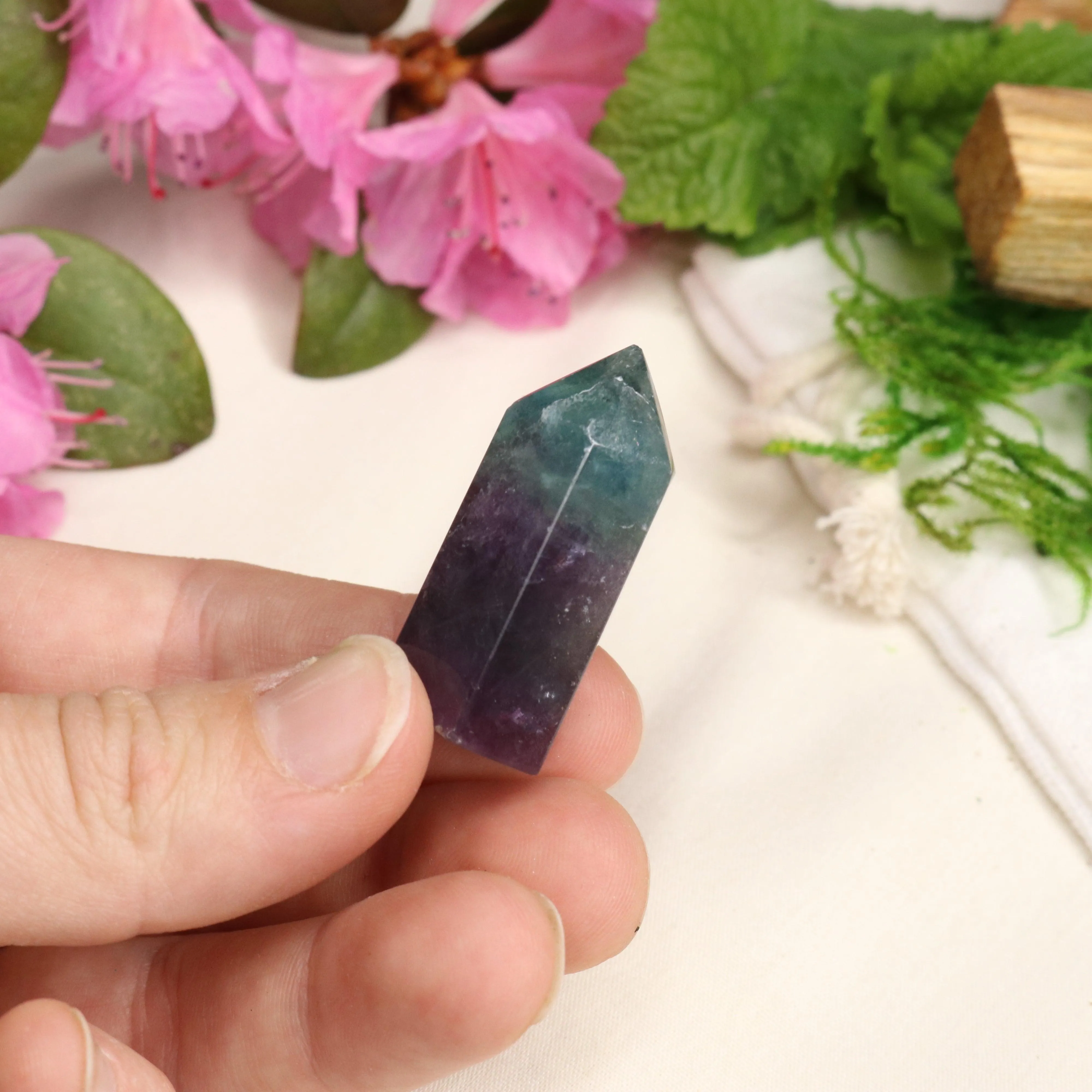 AA Grade Rainbow Fluorite Polished Mini Point #3