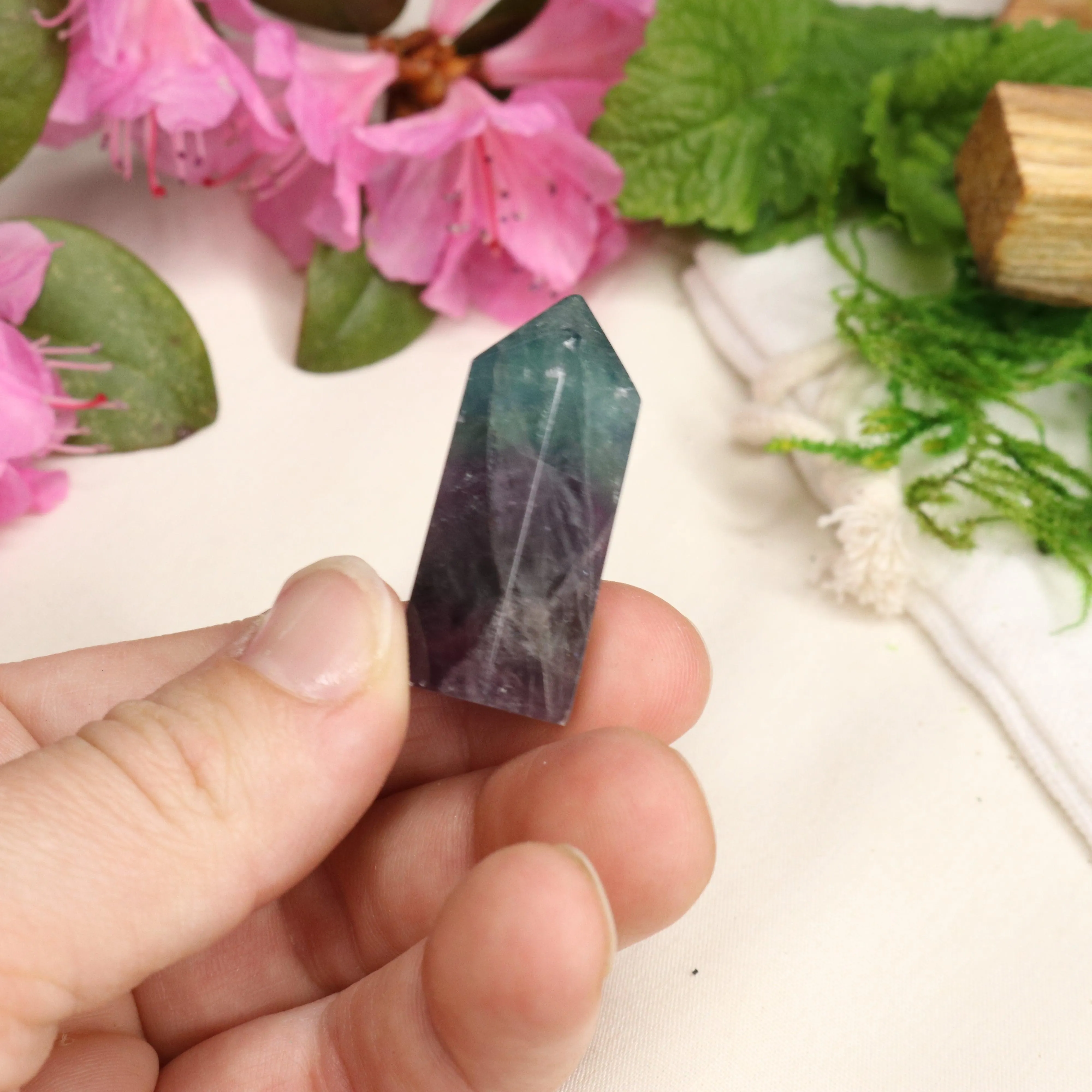 AA Grade Rainbow Fluorite Polished Mini Point #3