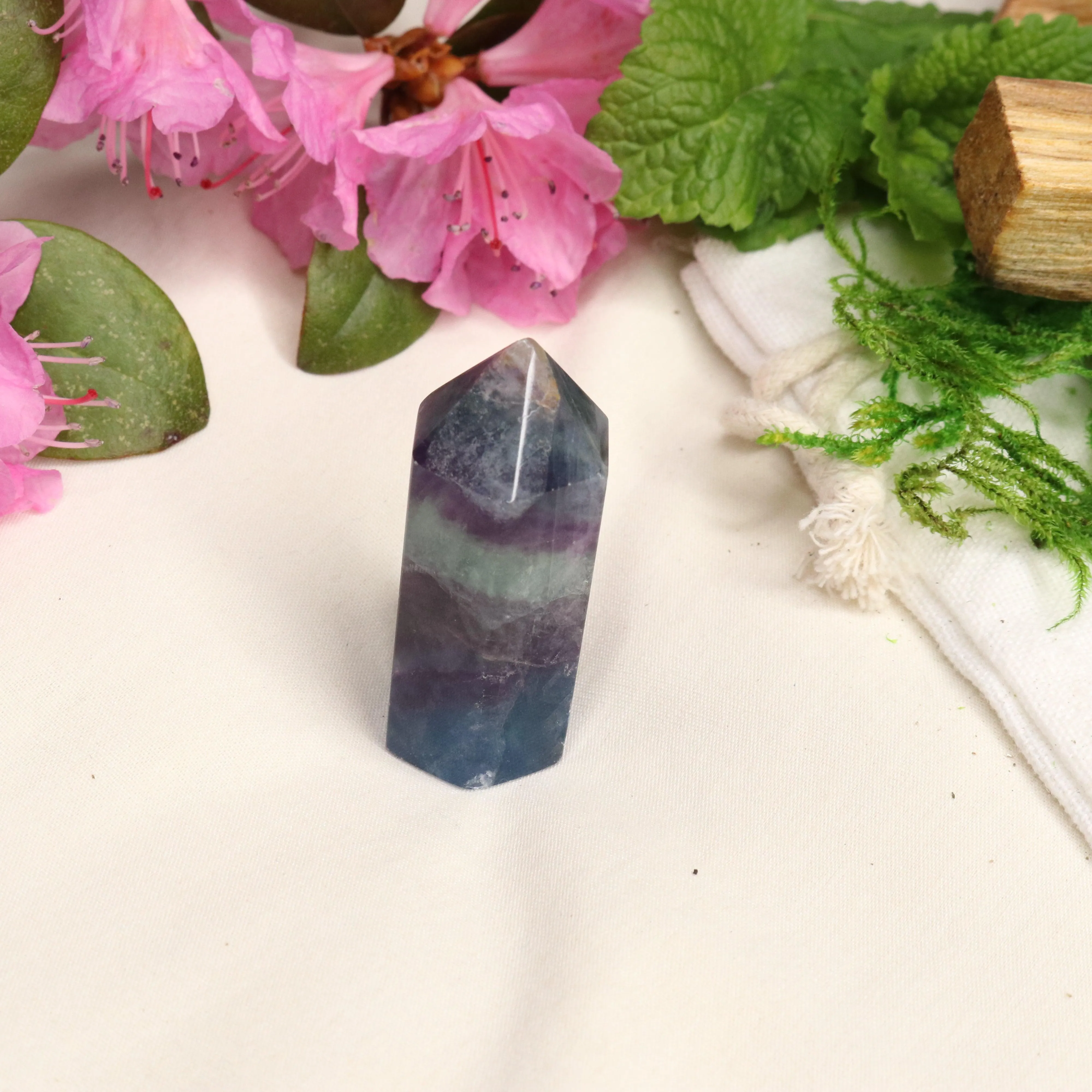 AA Grade Rainbow Fluorite Polished Mini Point #5