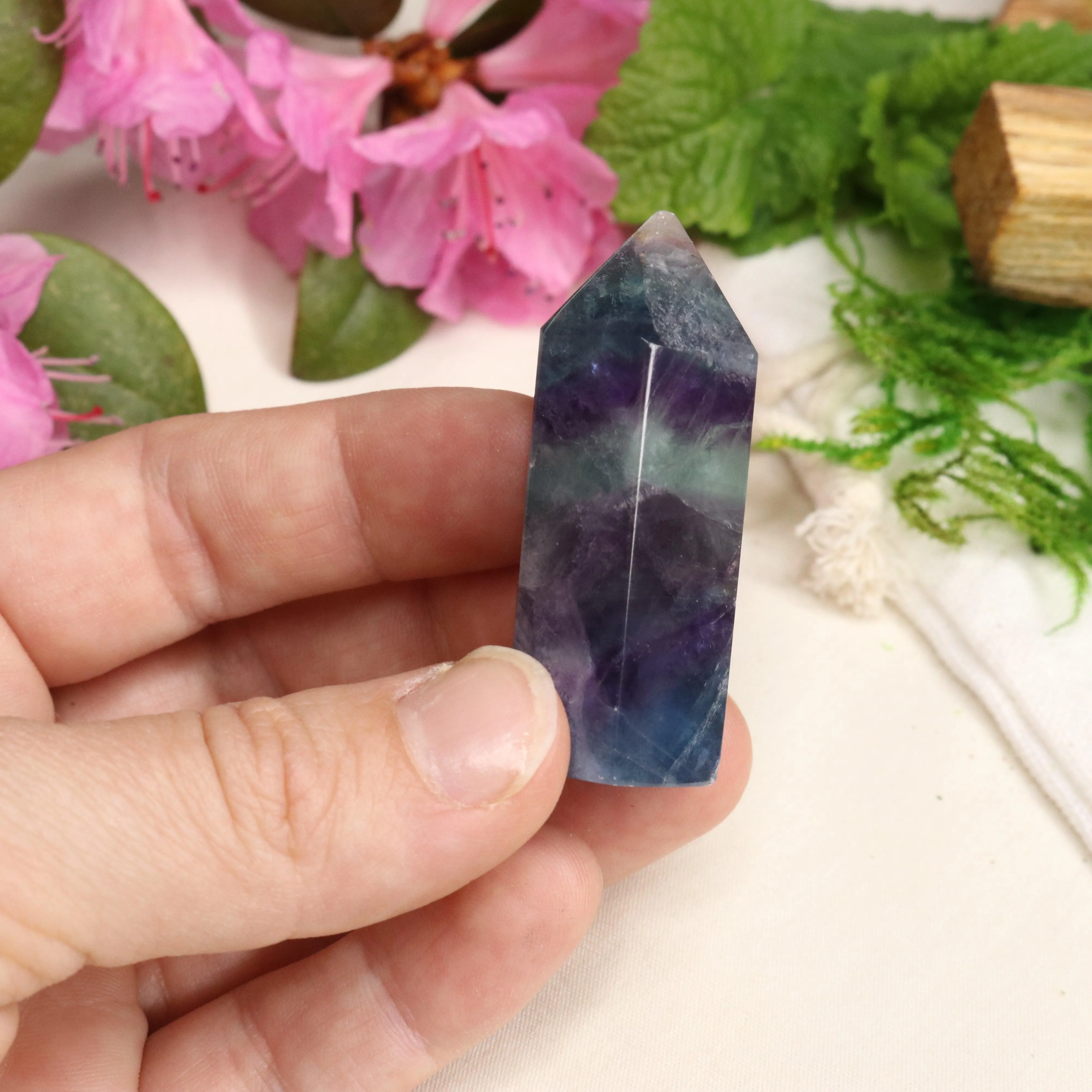 AA Grade Rainbow Fluorite Polished Mini Point #5