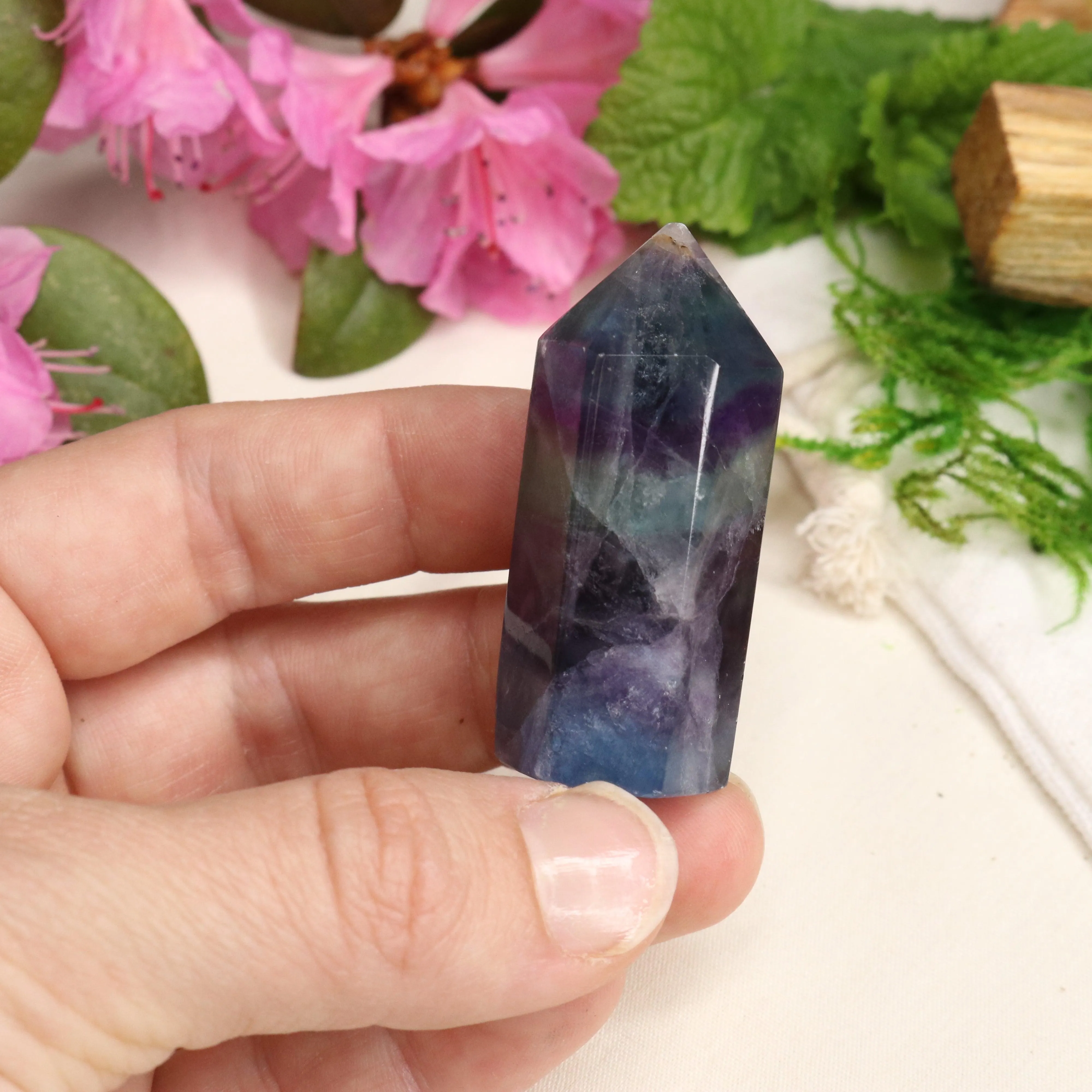 AA Grade Rainbow Fluorite Polished Mini Point #5