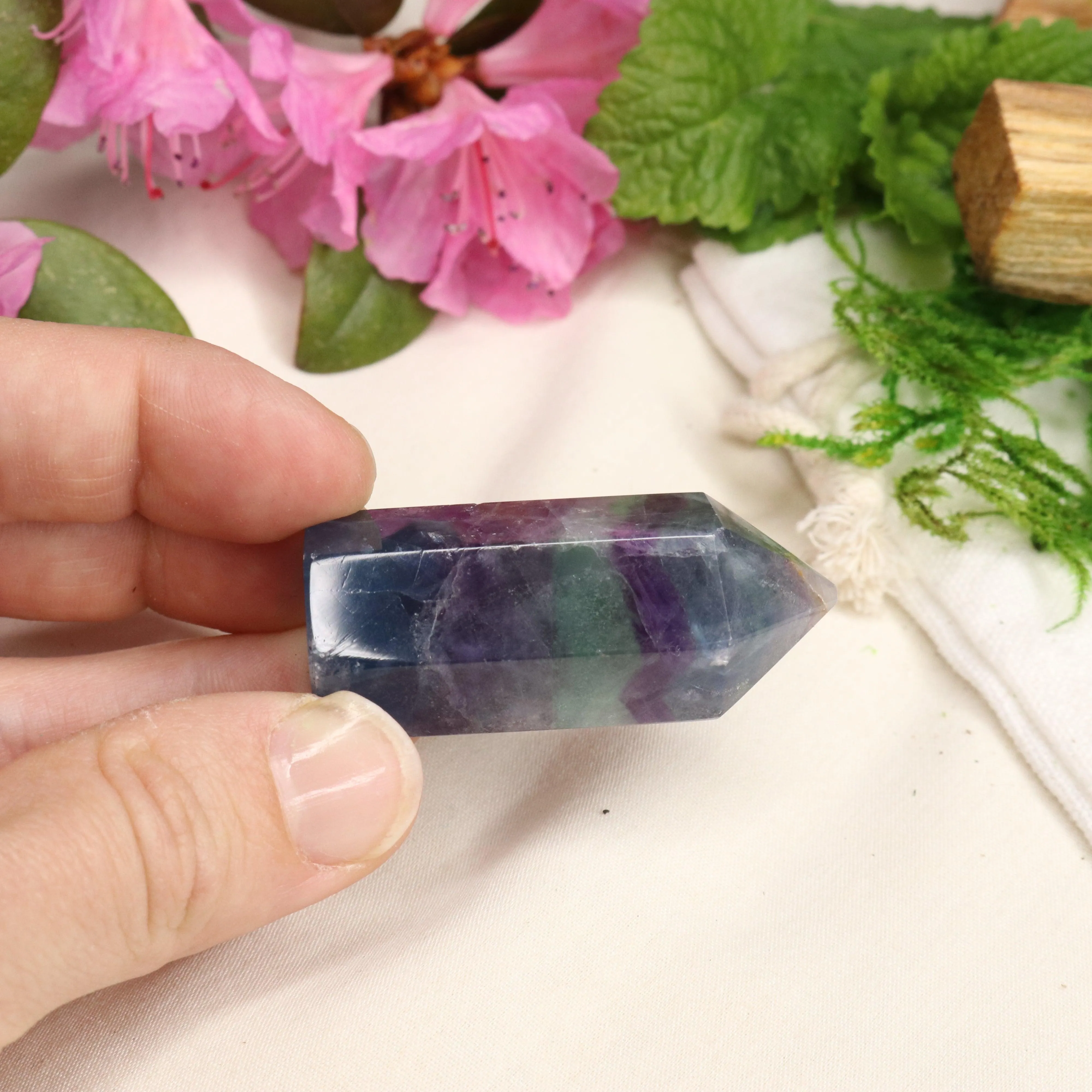 AA Grade Rainbow Fluorite Polished Mini Point #5