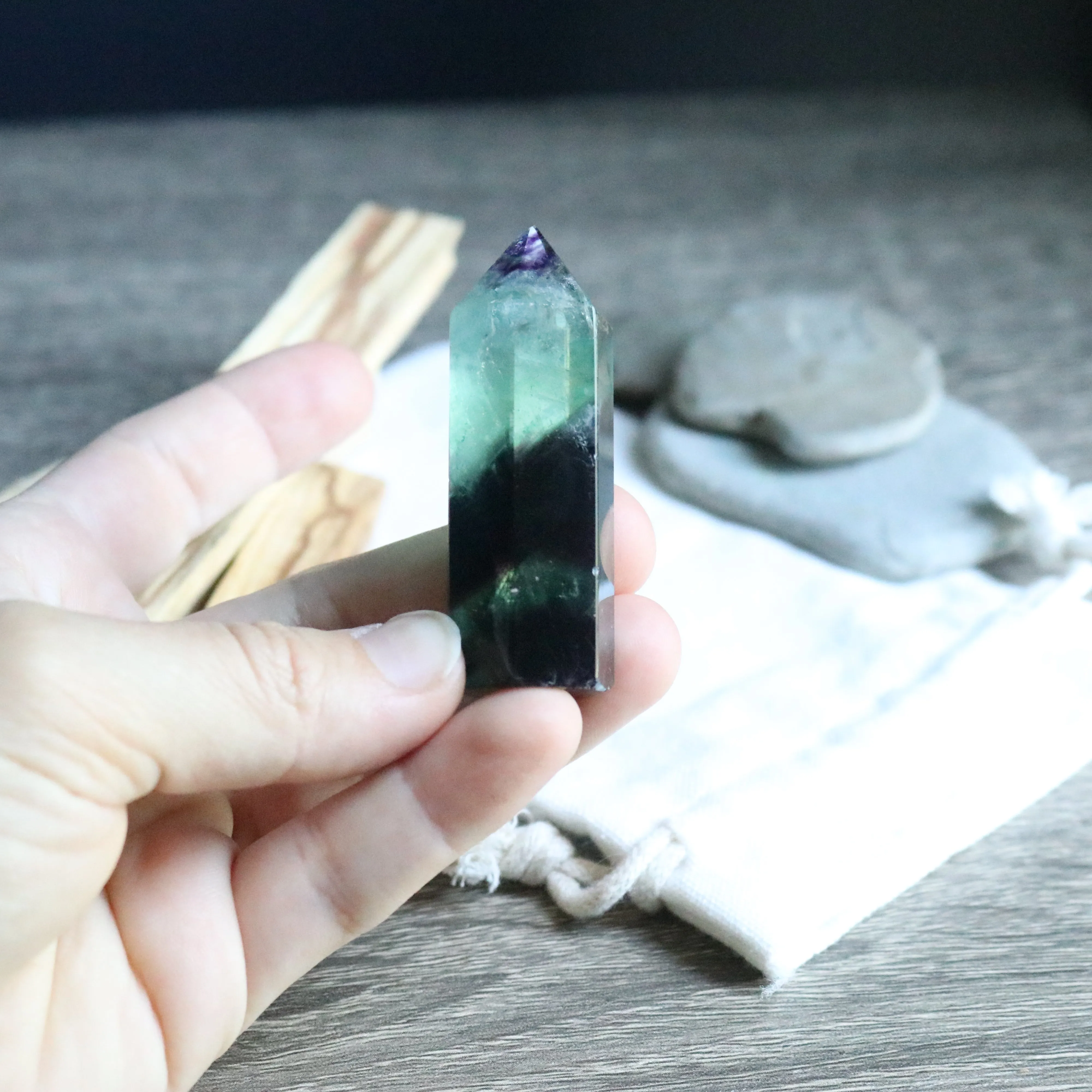 AA Grade Stunning Rainbow Fluorite Polished Point