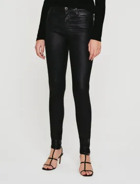 AG FARRAH SKINNY LEATHERETTE SUPER BLACK