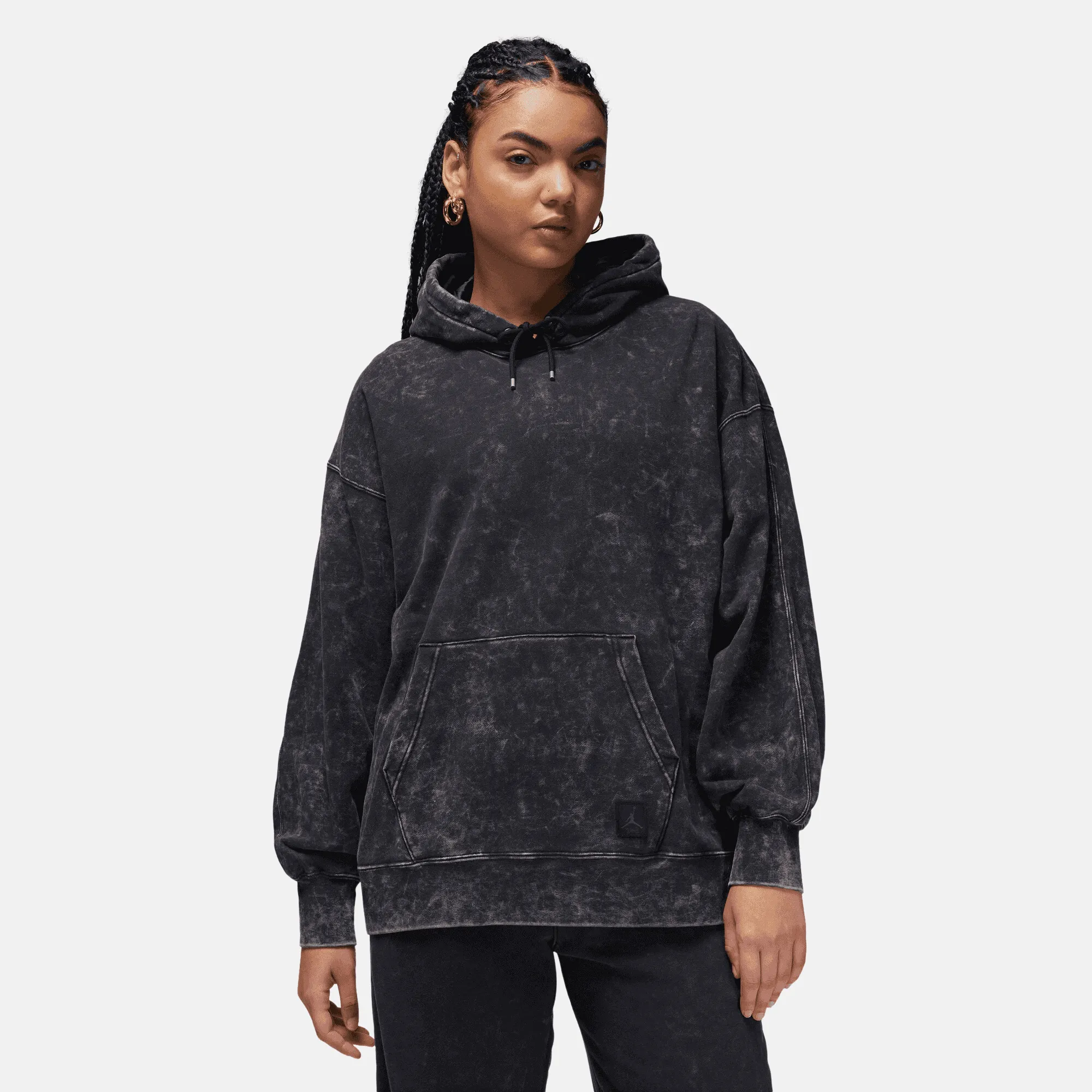 Air Jordan Women's Flight Fleece Washed Black Hoodie