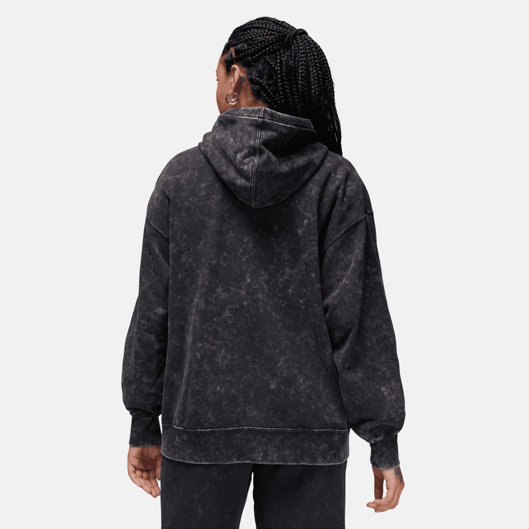 Air Jordan Women's Flight Fleece Washed Black Hoodie