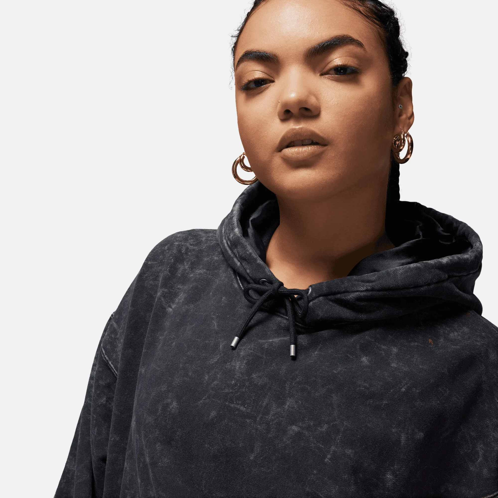 Air Jordan Women's Flight Fleece Washed Black Hoodie