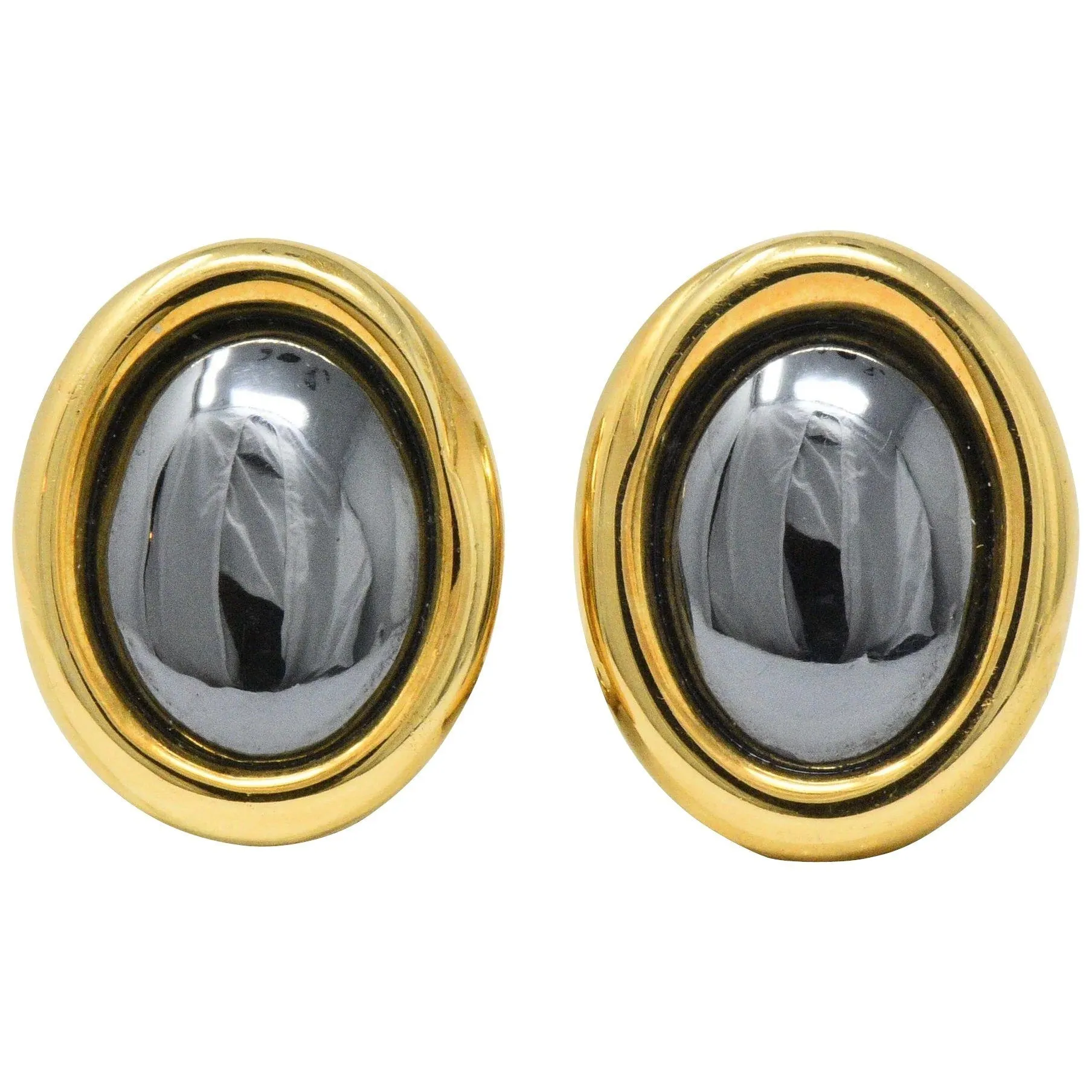 Angela Cummings Tiffany & Co. Hematite 18 Karat Gold Ear-Clips Earrings