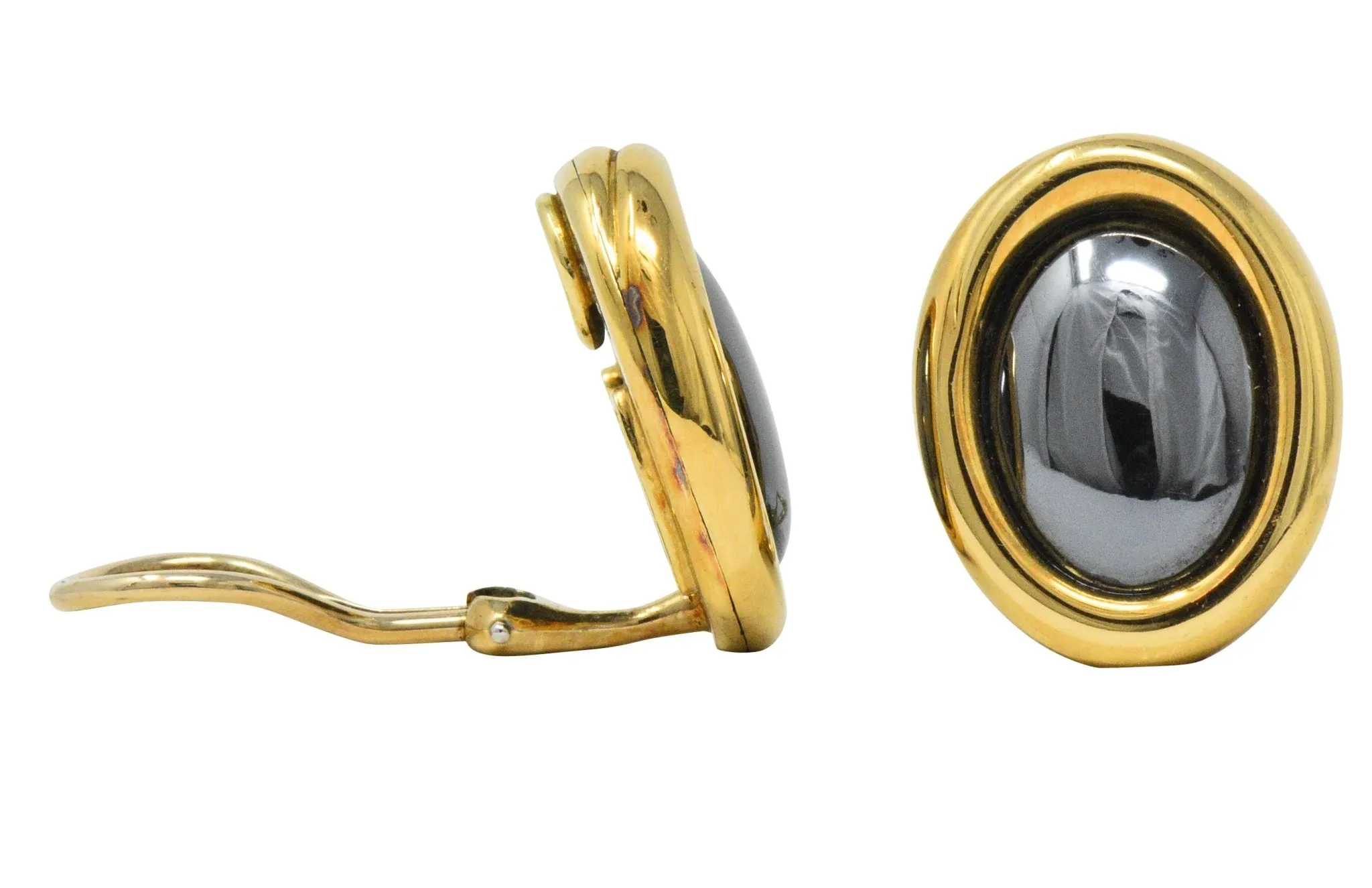 Angela Cummings Tiffany & Co. Hematite 18 Karat Gold Ear-Clips Earrings