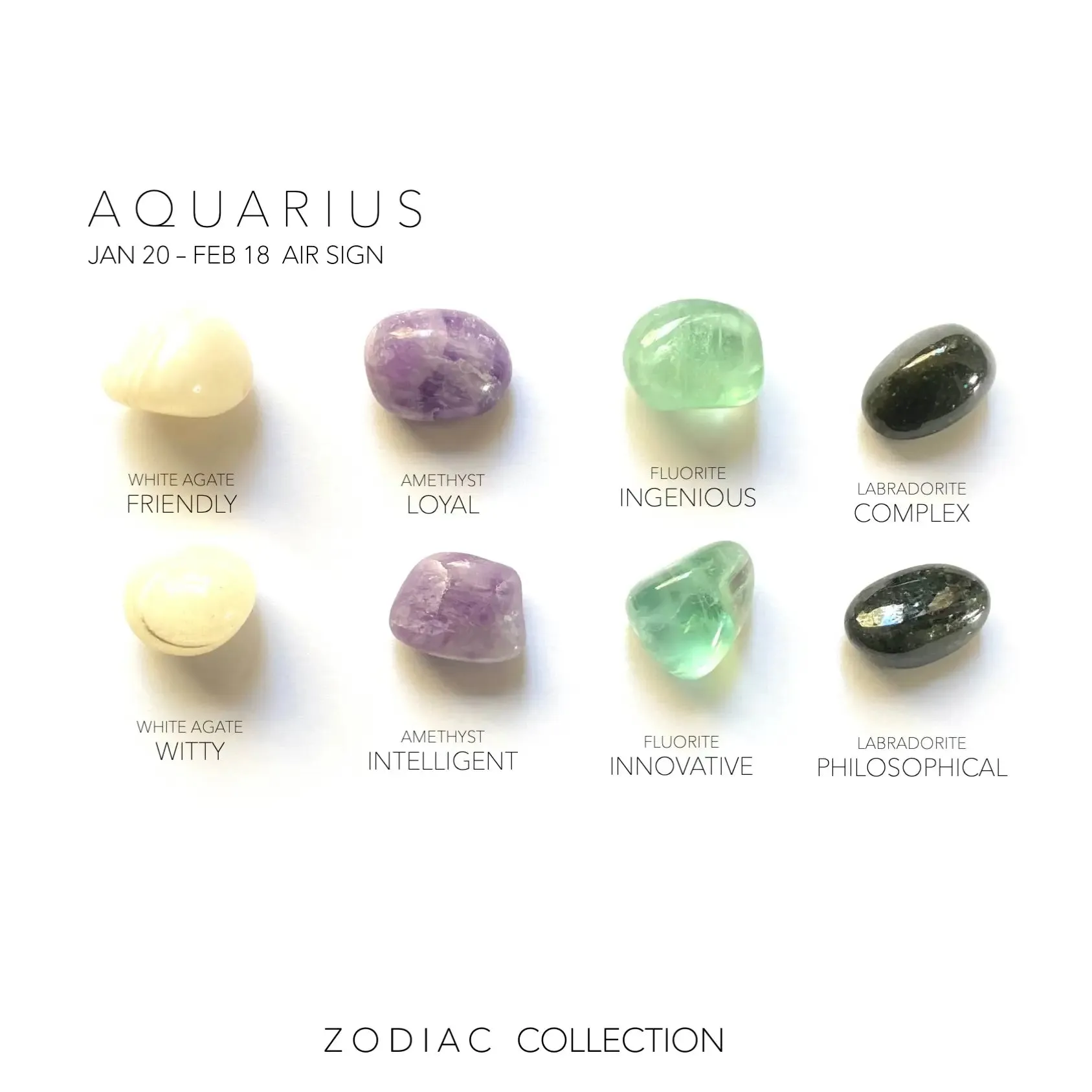 Aquarius Zodiac Crystal Collection