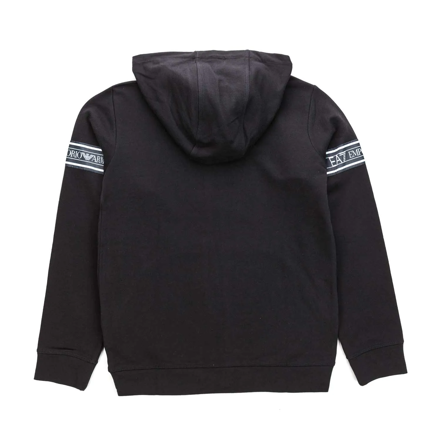 Armani Junior Zip Up Black Hoodie For Boys