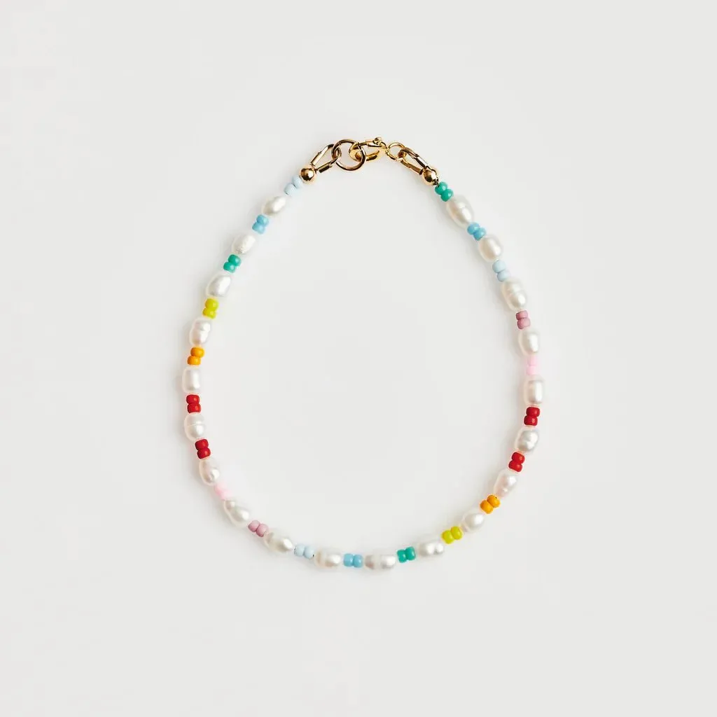 Athena and Co Pearls On Rainbow Anklet