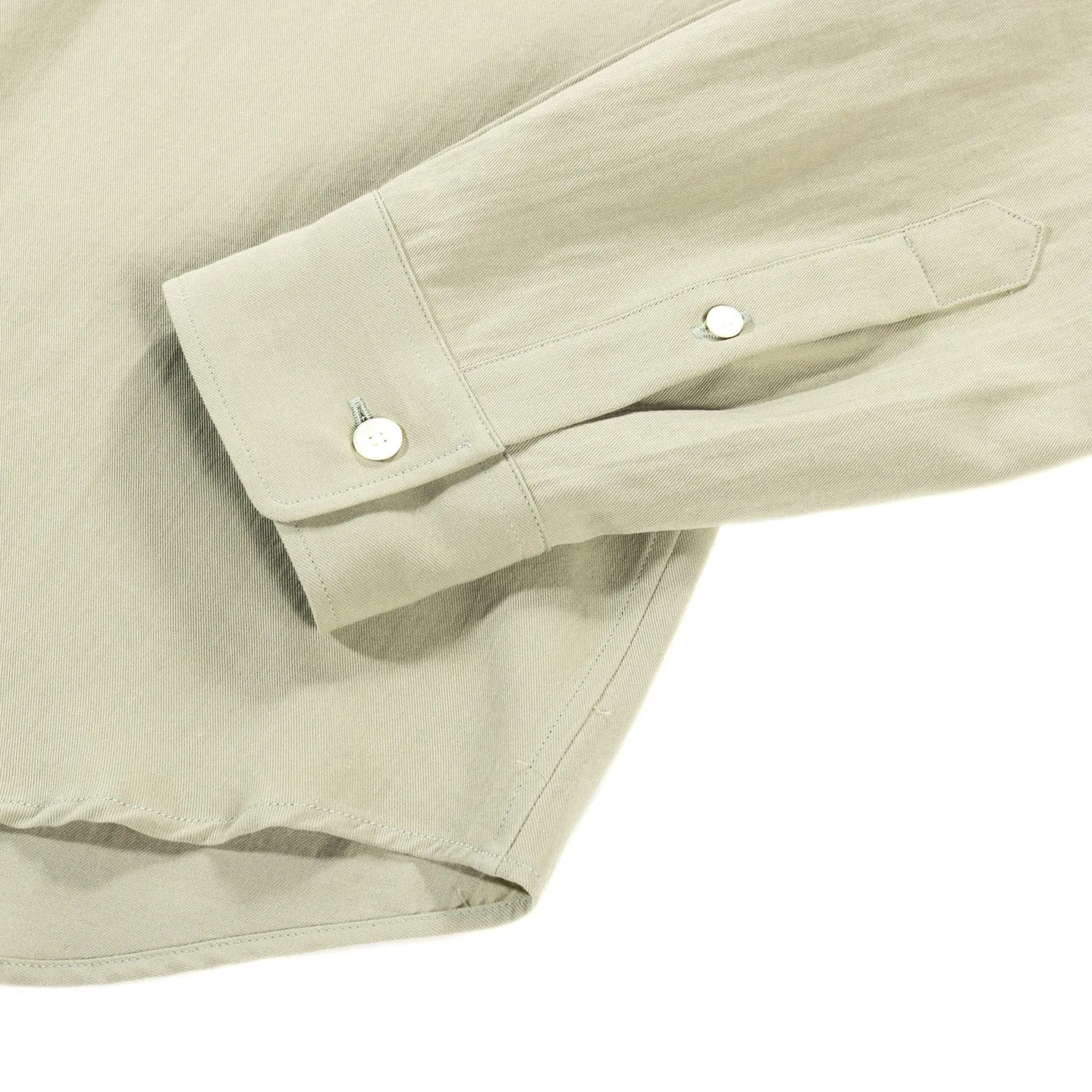 AURALEE HARD TWIST COTTON SILK VIYELLA SHIRT SAGE GREEN