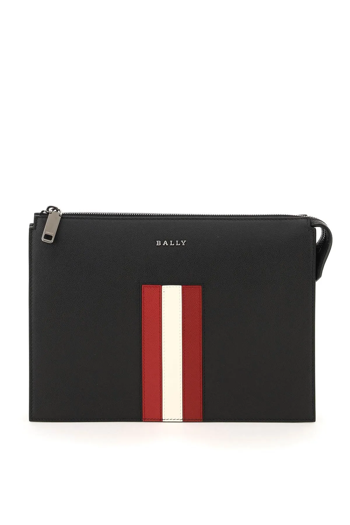 Bally Logo Plaque Zipped Clutch Bag