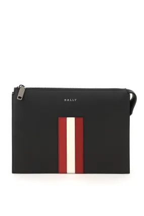 Bally Logo Plaque Zipped Clutch Bag