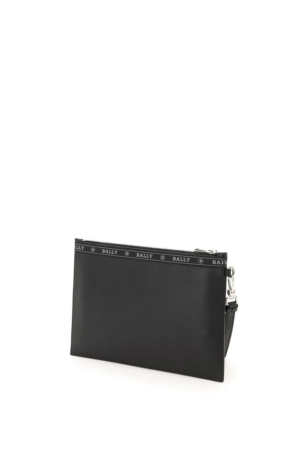 Bally Logo Tape Striped Zipped Clutch Bag