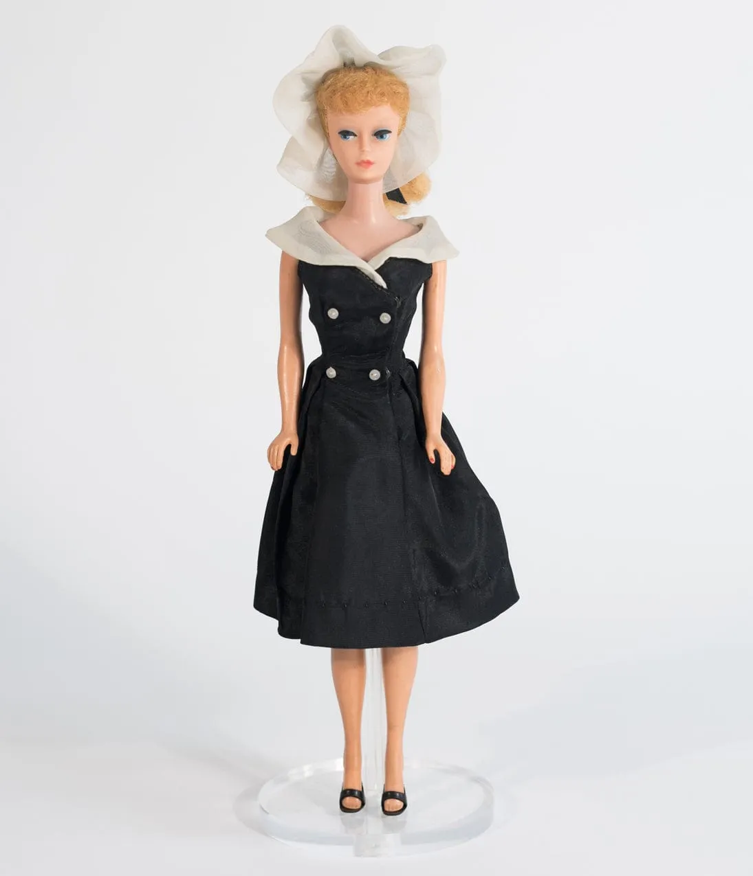 Barbie x Unique Vintage Black Cotton After Five Swing Dress