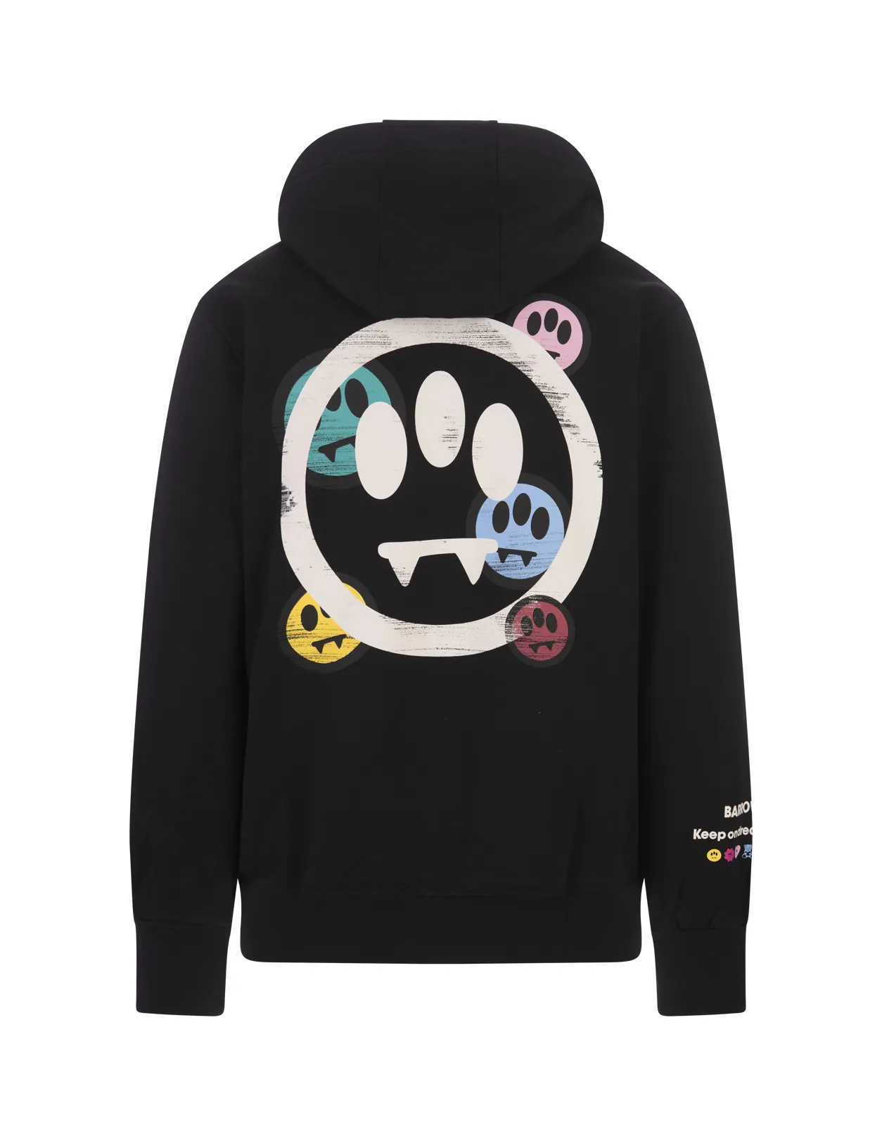 BARROW Black Hoodie with Logo and Smile