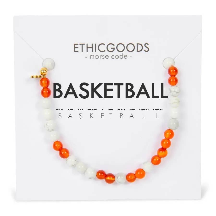 Basketball Morse Code Bracelet