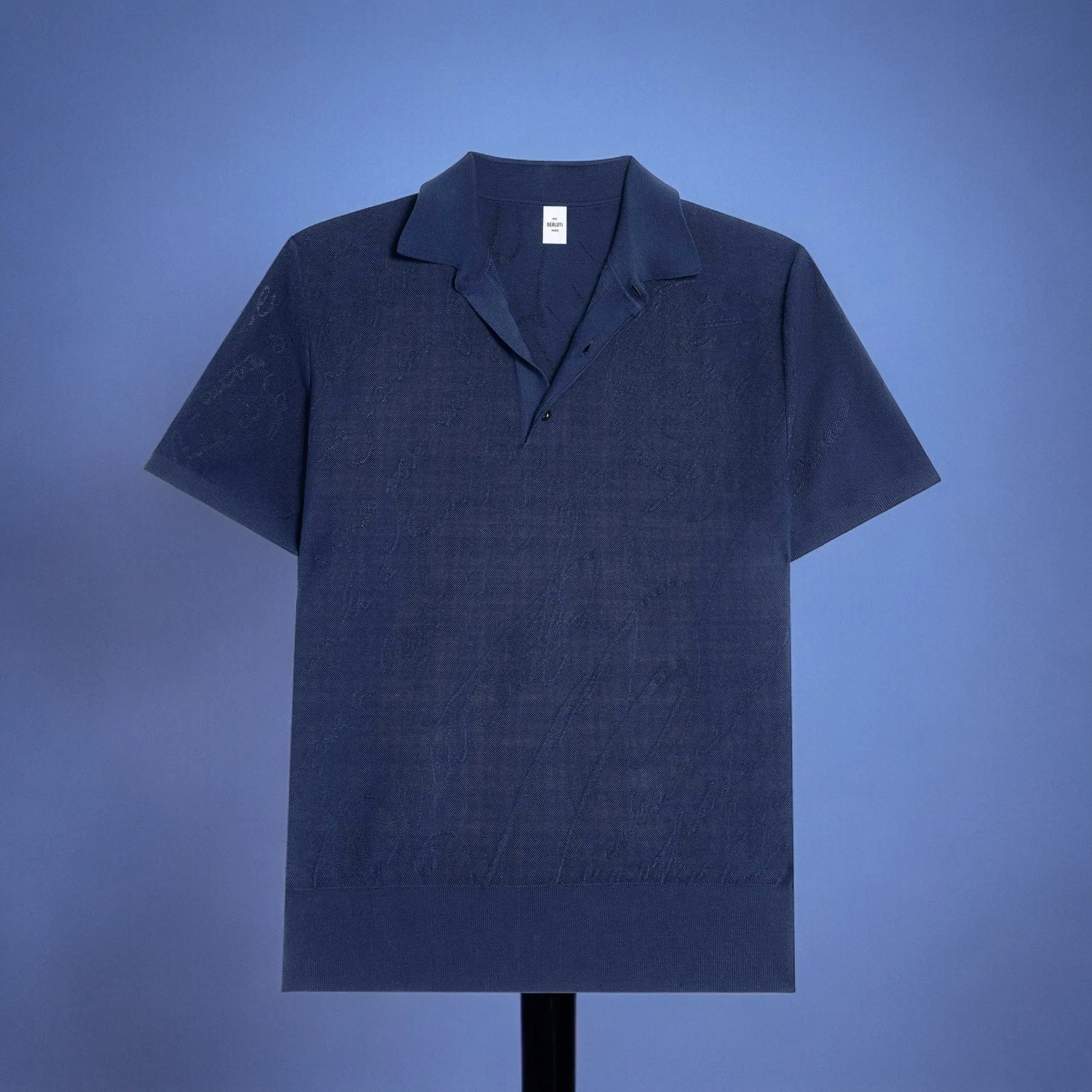 Berluti  |Cotton Silk Scritto Pique Polo