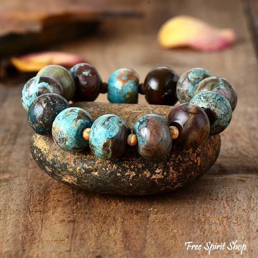 Big Jasper Stone Bead Bracelet