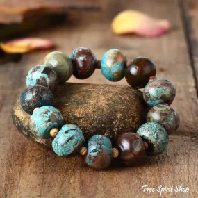 Big Jasper Stone Bead Bracelet