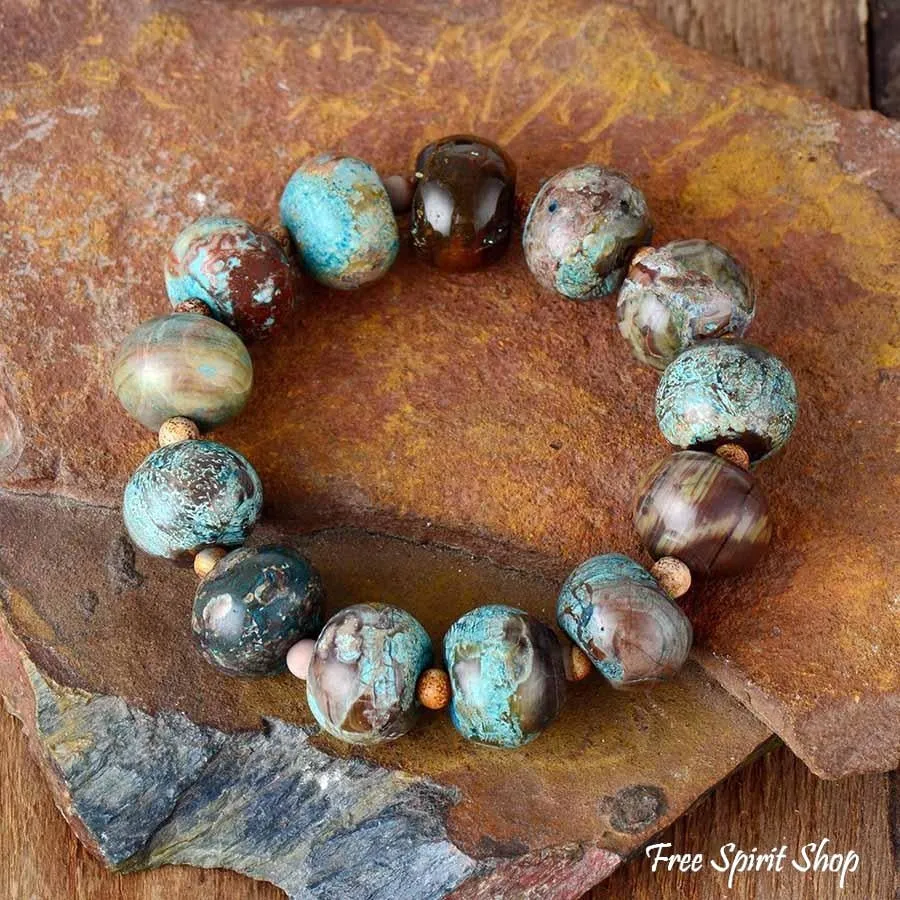 Big Jasper Stone Bead Bracelet